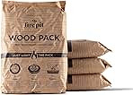 TIKI Wood Pack – 4-Pack Wood Pellets for Smokeless Fire Pits, Easy-to-Use Fire Pit Fuel for Outdoor Heating & Camping, 30+ Minute Burn Time, Made in The USA