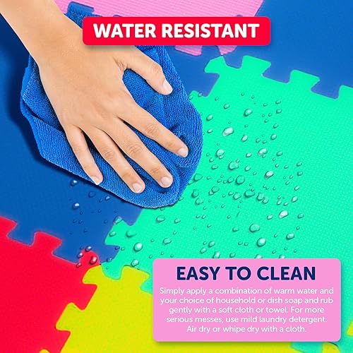 Miniatura 5 de Tapetes de goma para jugar (16 azulejos+ contornos) Alfombra de azulejos para encastrar para niños  Piso de encastre no tóxico para habitación de