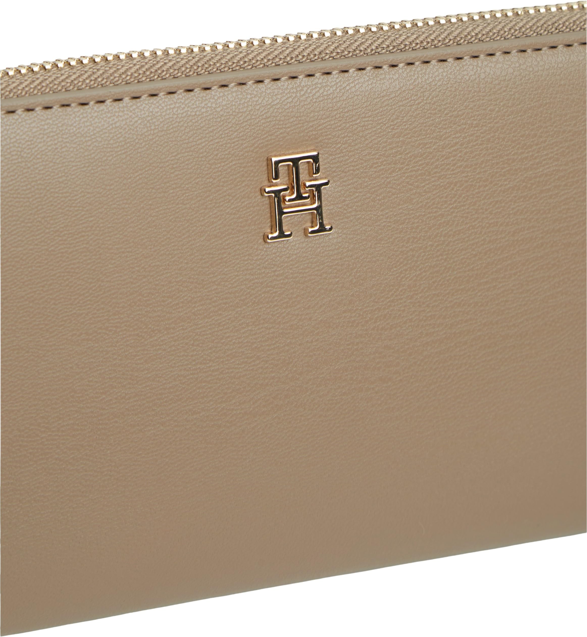 Tommy Hilfiger Women TH Icon Lrg Za AW0AW17744 - Cartera con Cremallera Alrededor, Color Caqui (Tundra Moss), Talla única