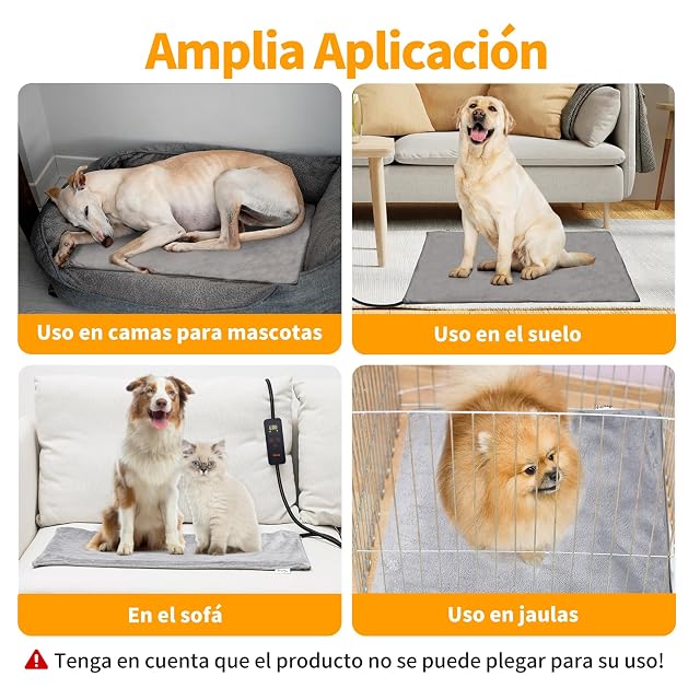 Foto 8 de 8 de Toozey Manta Eléctrica para Perros y Gatos Interior, Ajustable Temporizador y Temperatrue Almohadilla…