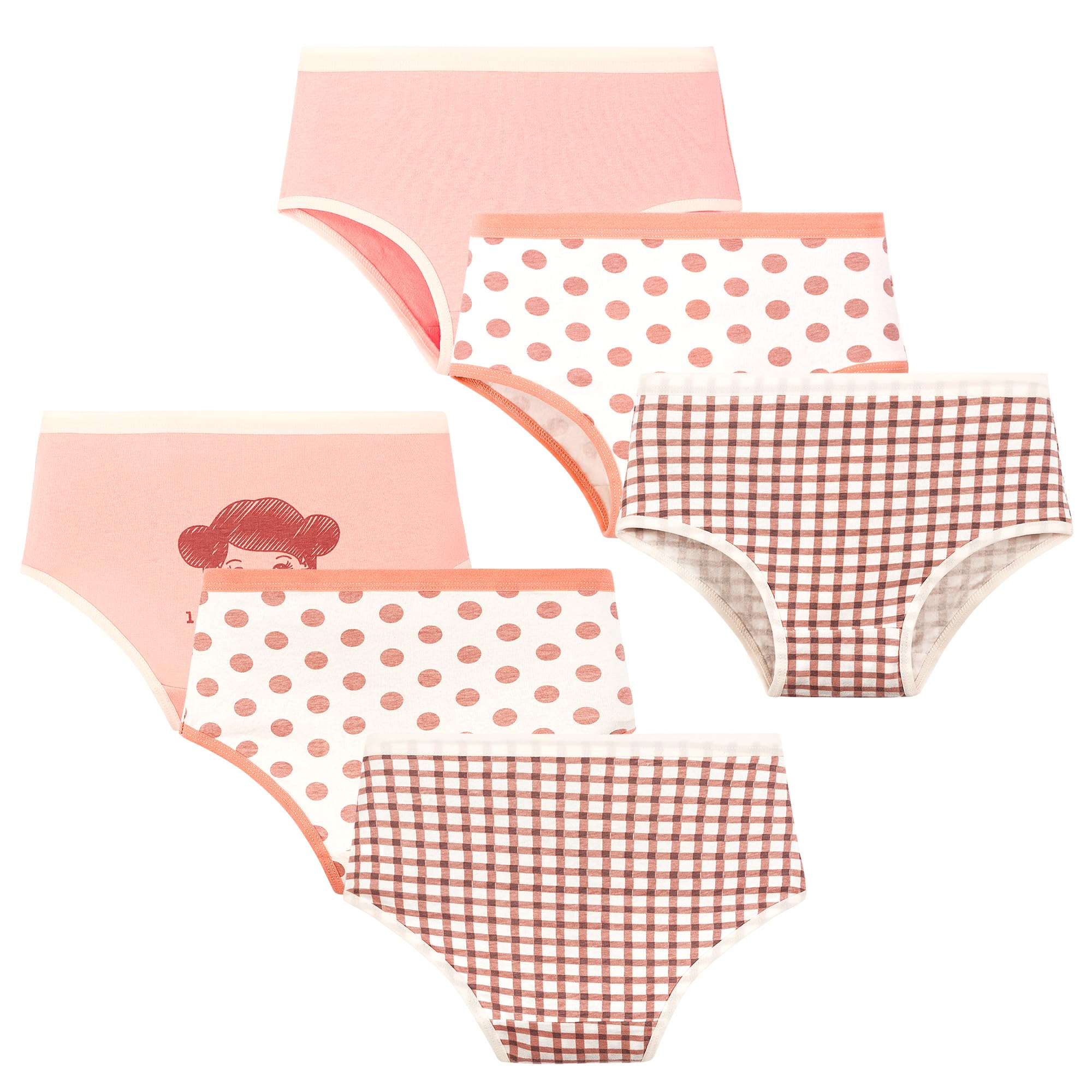 ELUTONG Unterhosen Mädchen,Baumwoll Weicher Rosa Dreieckshöschen und Boxershorts Unterwäsche für 2-12 Jahre 6er-Pack
