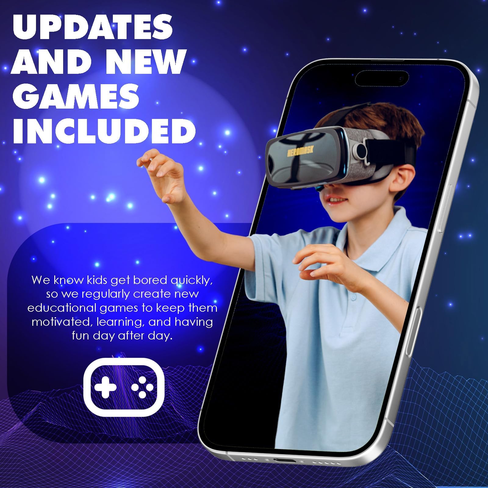 VR Headset + Math Games [Multiplication Subtraction etc] Virtual Games: Gift for Boys & Girls. Cool Educational Toys for Kids 5 6 7 8… Years Old. Virtual Reality Learning Resources Grade 1 2 3 4…8