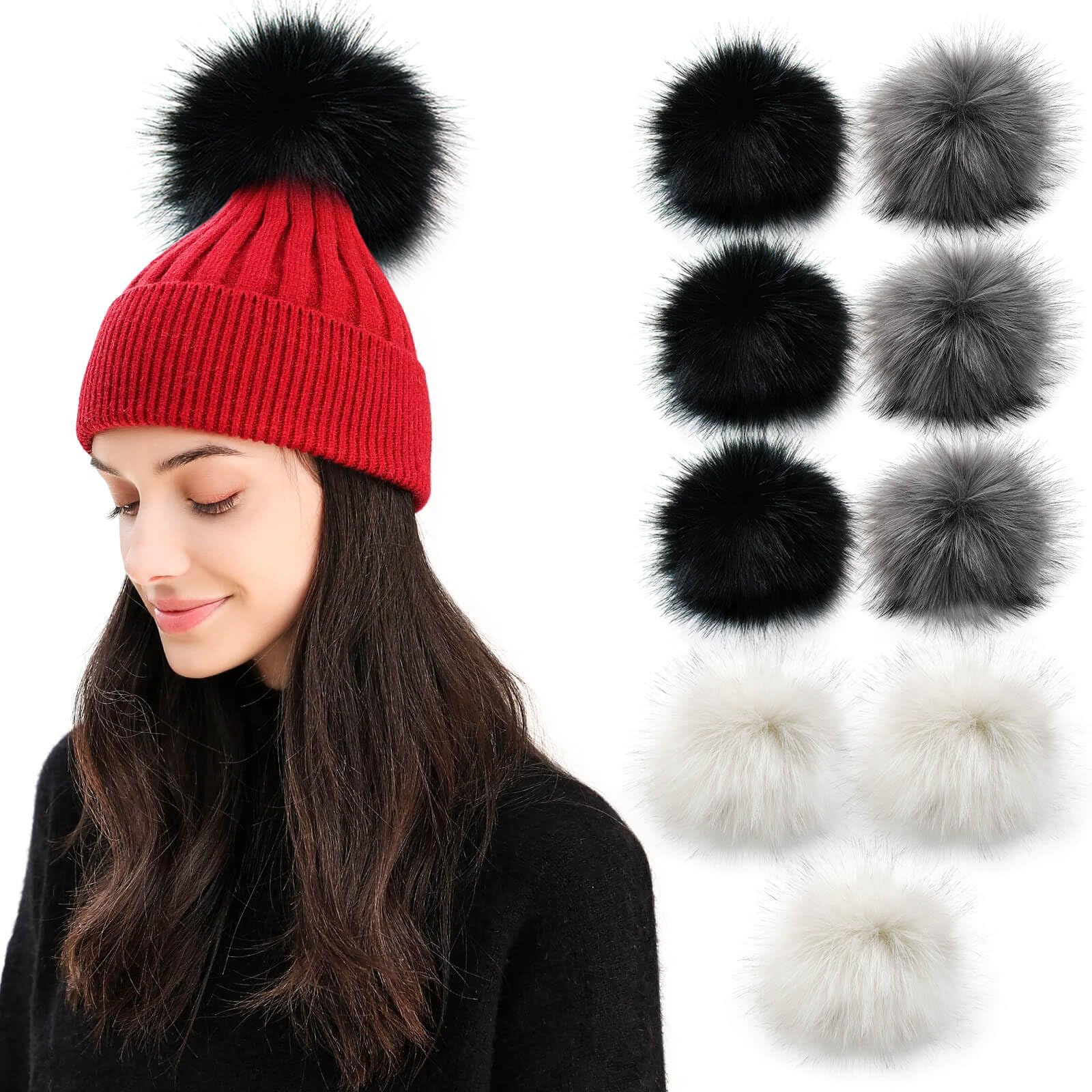 Faux Fur Pom Pom 10-Pack 6
