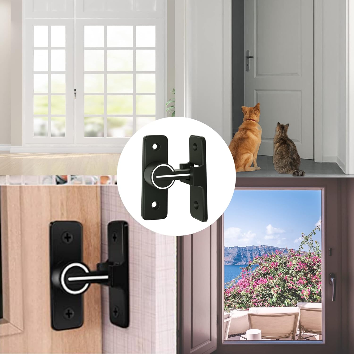 Indoor Gate Latches, 90 Degree Sliding Gate Latches Door Lock for Indoor, Outdoor, Garden, Bathroom