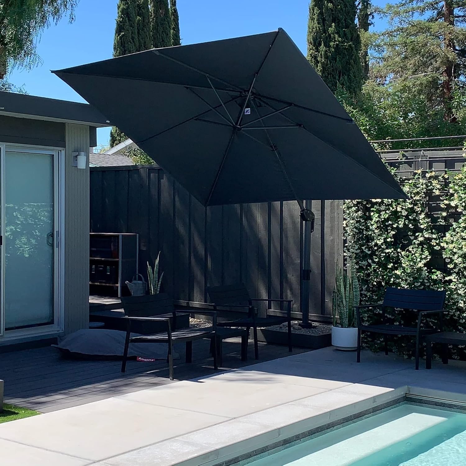 Générique Toile de Remplacement Parasol Carré 8 Baleines Tissu Résistant à la Décoloration et Imperméable