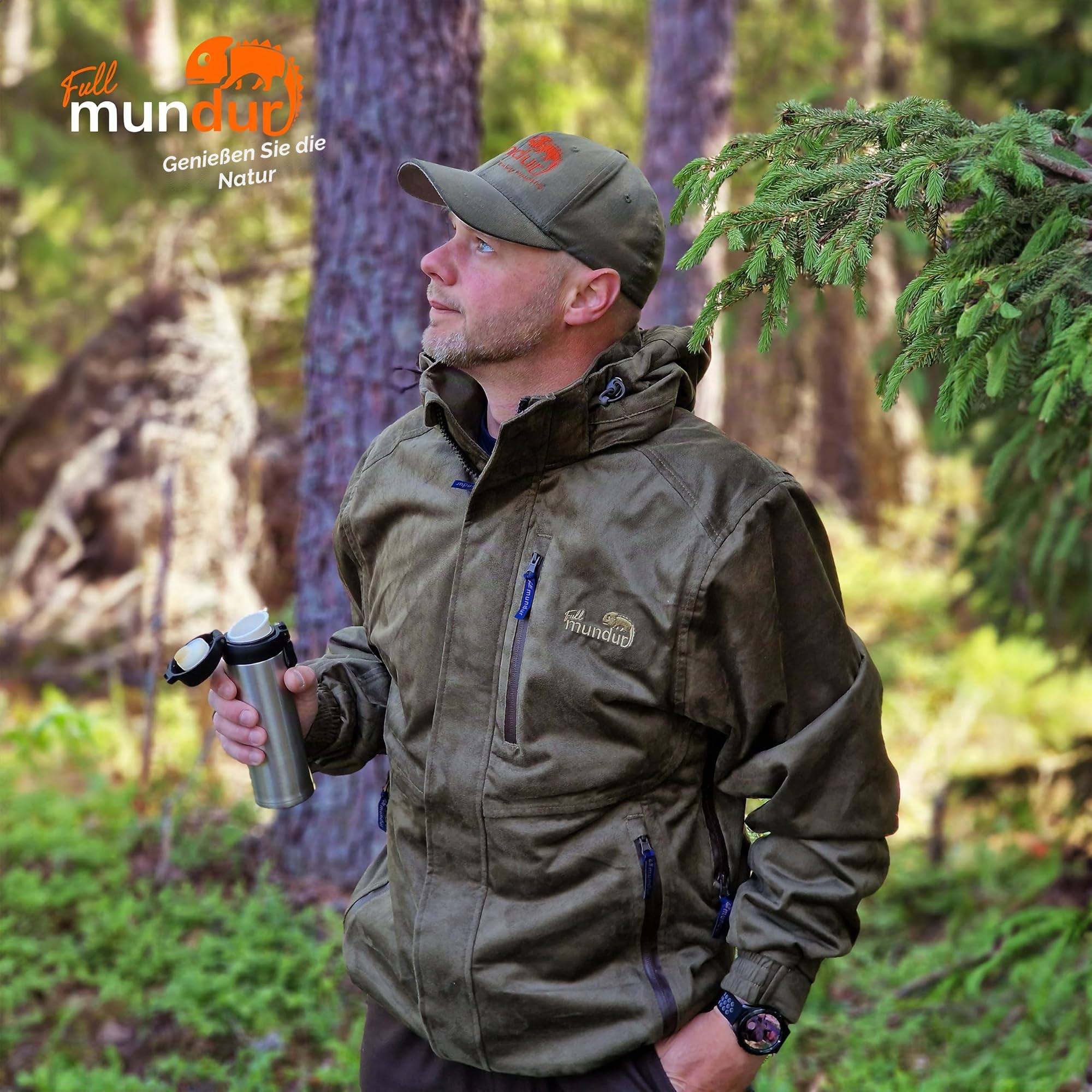 Outdoorjacke Camo Jagdjacke Wanderjacke leichte Übergangsjacke winddichte Jacke wasserdichte Regenjacke atmungsaktive Funktionsjacke mit abnehmbarer Kapuze für Herren