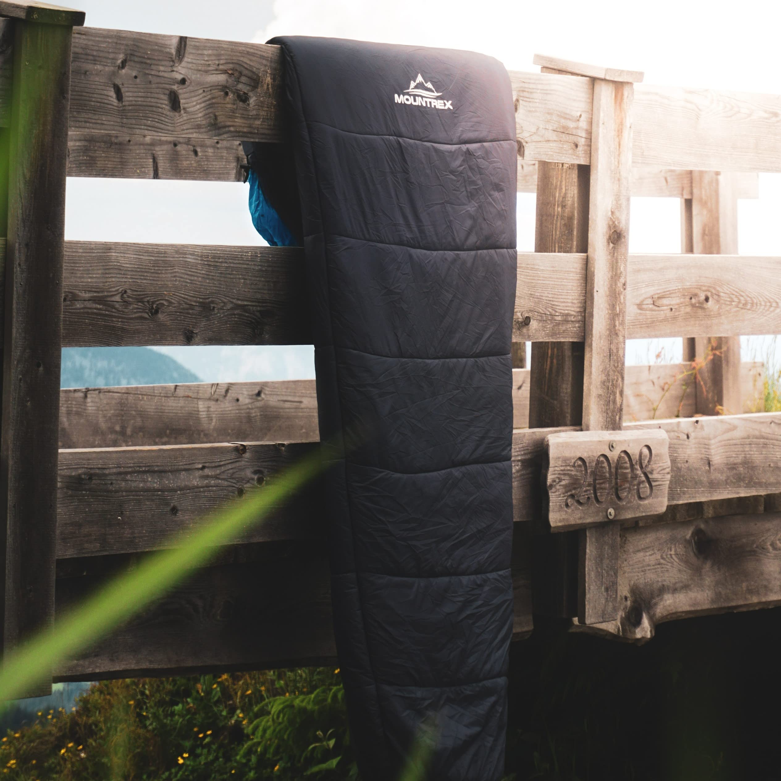 MOUNTREX® Sacco a Pelo - Leggero e Compatto (750g / 1500g) - Sacchi a Pelo Mummia, Adulto (205x75cm) - Campeggio, Trekking, Escursioni - 100GSM (Estivo) / 300GSM (3-4 Stagioni) - Accoppiabili
