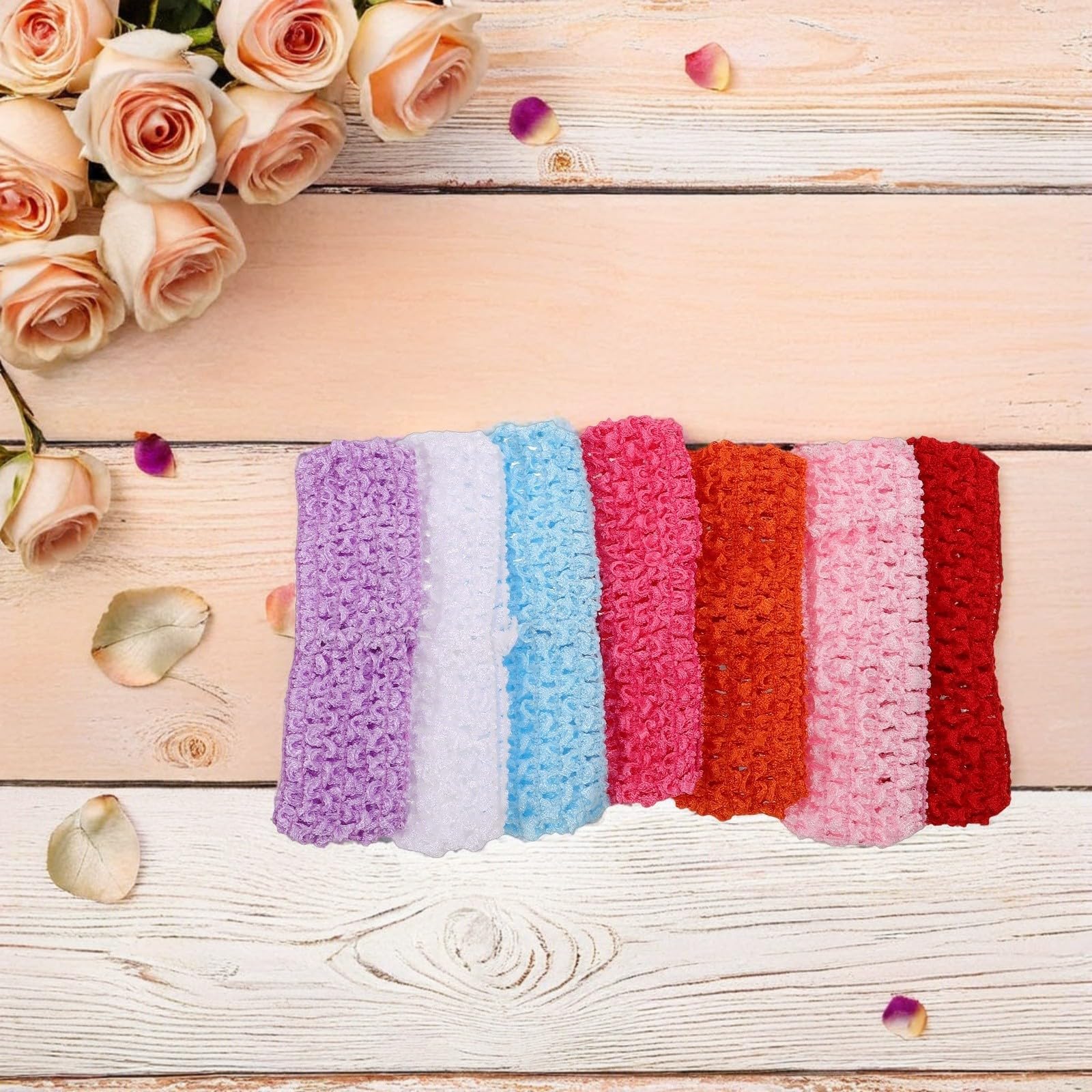 Healeved 120 Pezzi Fascia per Chioma All'uncinetto Elasticizzata Vintage Donna