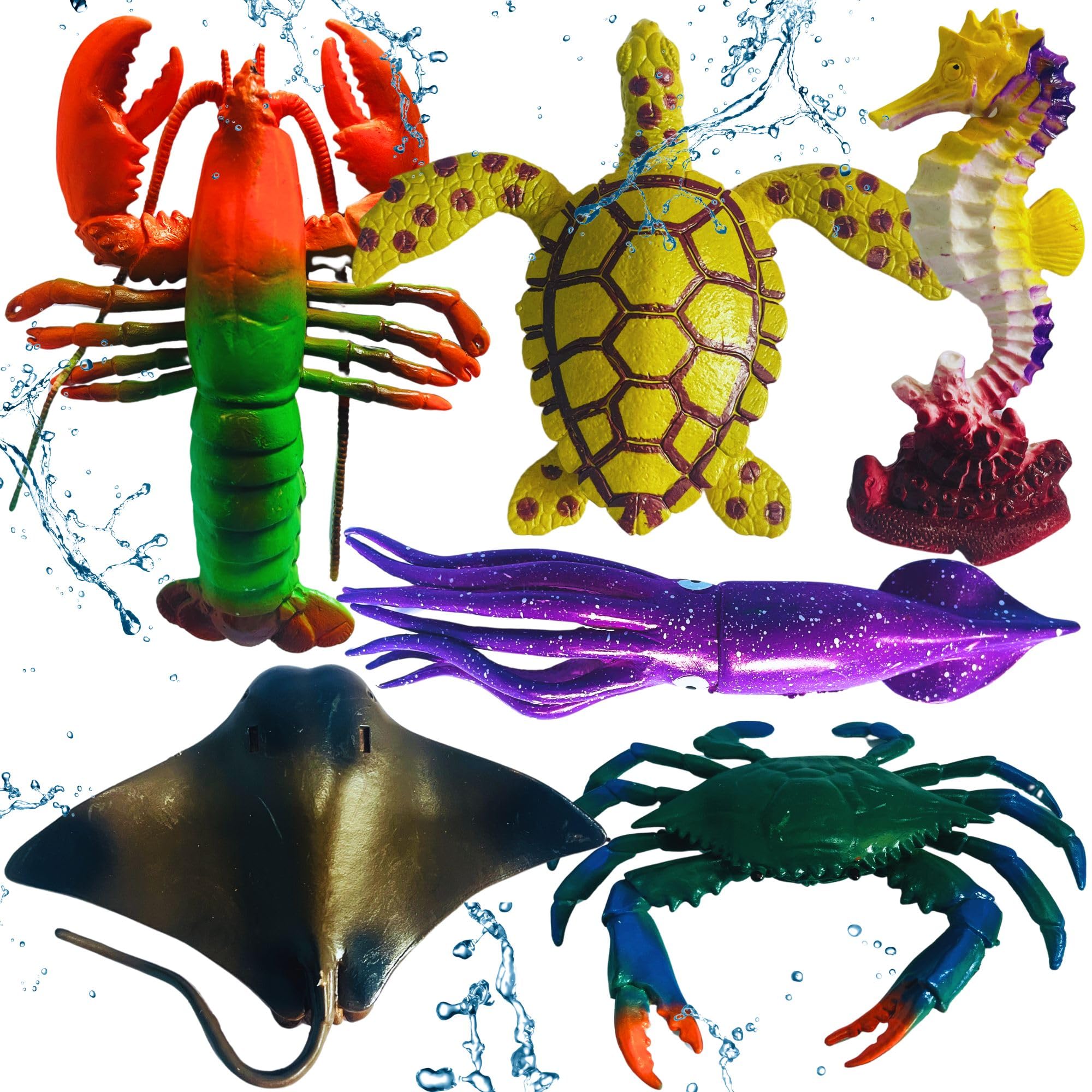 Mallexo Big Size Animals Toys for Kids Big Size for Kids 3+ Years 6PCs Fish Ocean Animal Toy Set Figure | Water Animals Birthday Gifts Water Ocean Animal Figurines Toys (Undersea Animal) (B0DFPBRRFV) Amazon Price History, Amazon Price Tracker