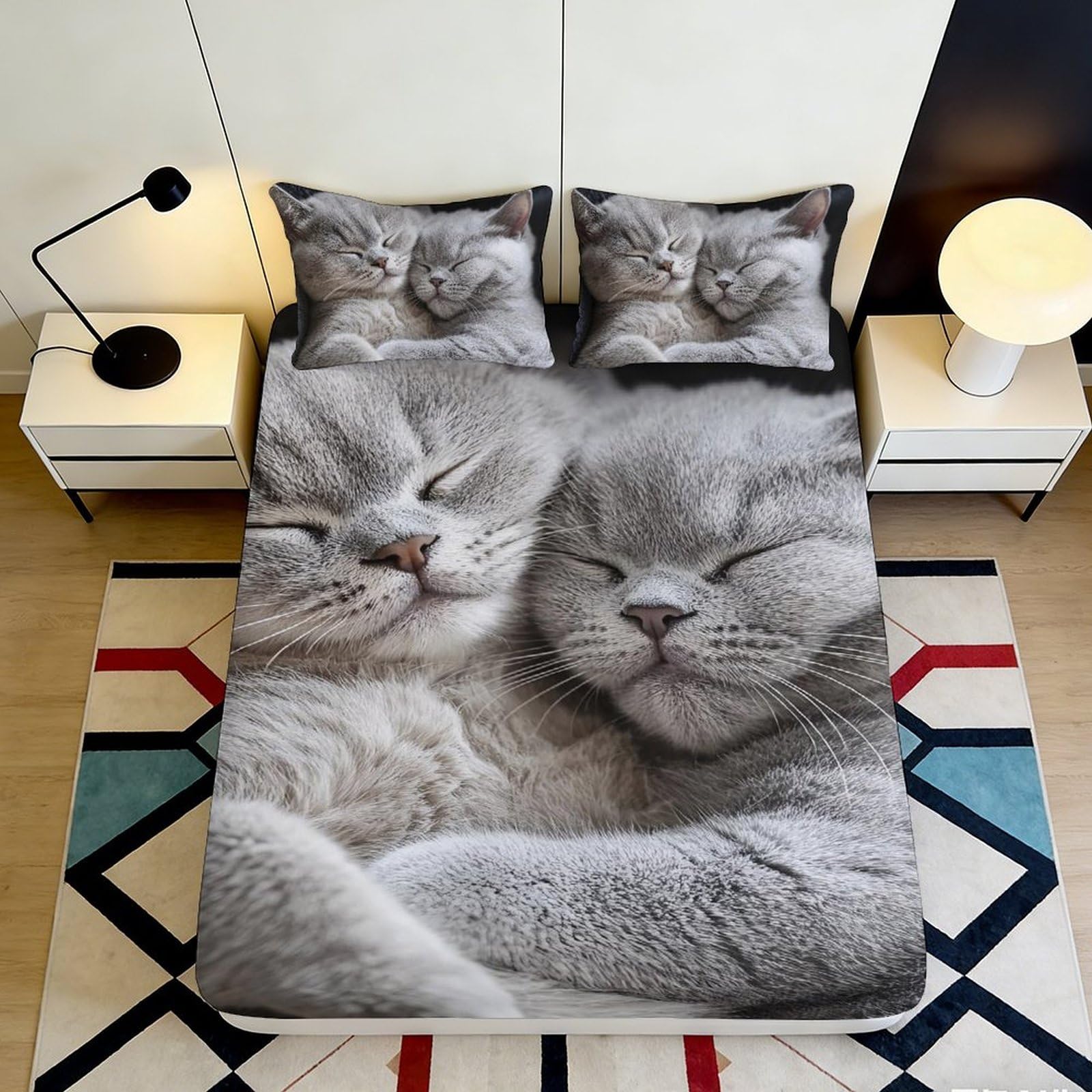 3D Printed Parrot Fitted Sheet Microfiber Deep Pocket Bedroom Bedding Parrot Mattress Fitted Cover Washable 180x200x25cm