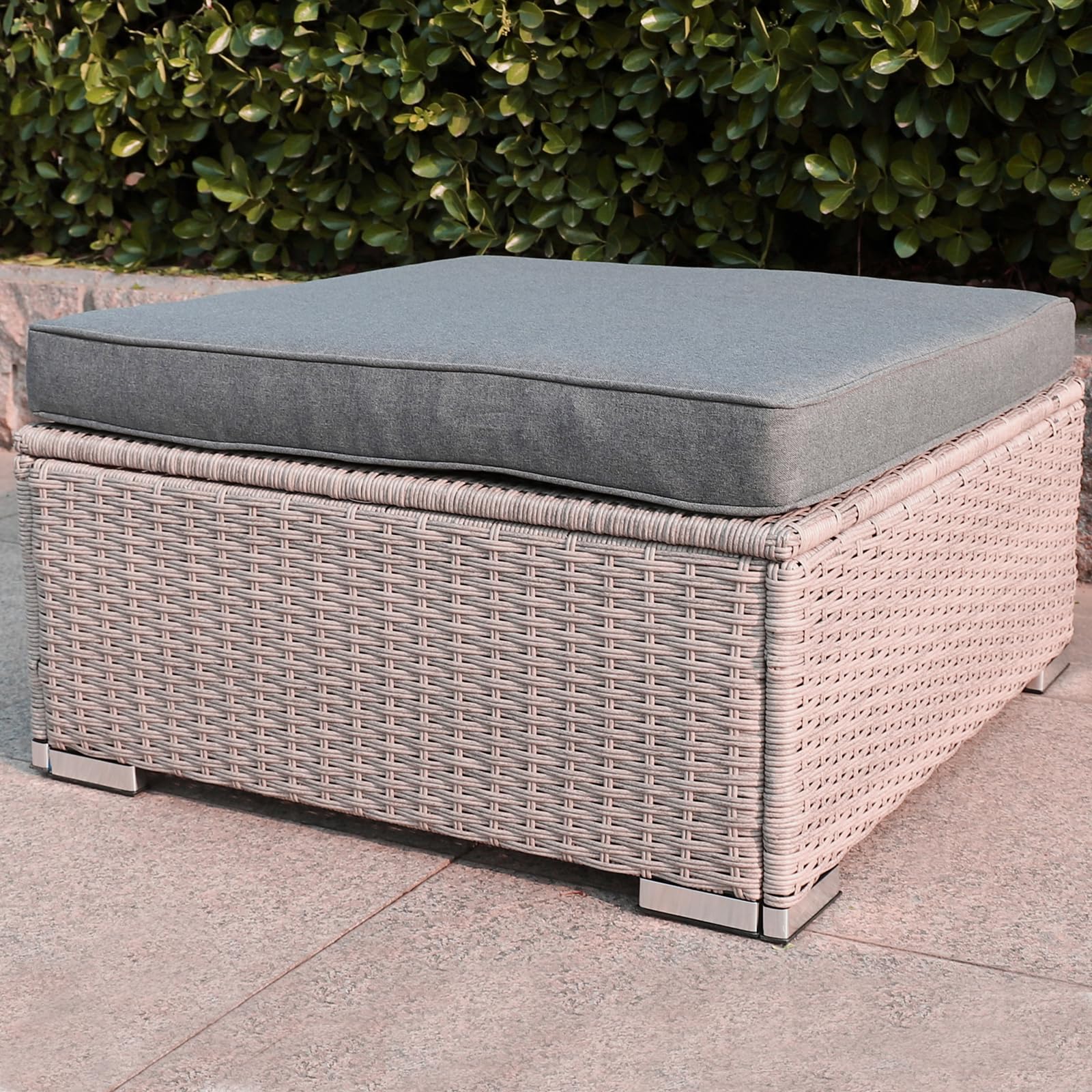 Gartenmöbel Lounge Set| 3-7 Personen viele Modelle| inkl. extra Dicke Kissen | Outdoor Loungemöbel Sitzgruppe Essgruppe Garnitur | Beige/Dunkelgrau
