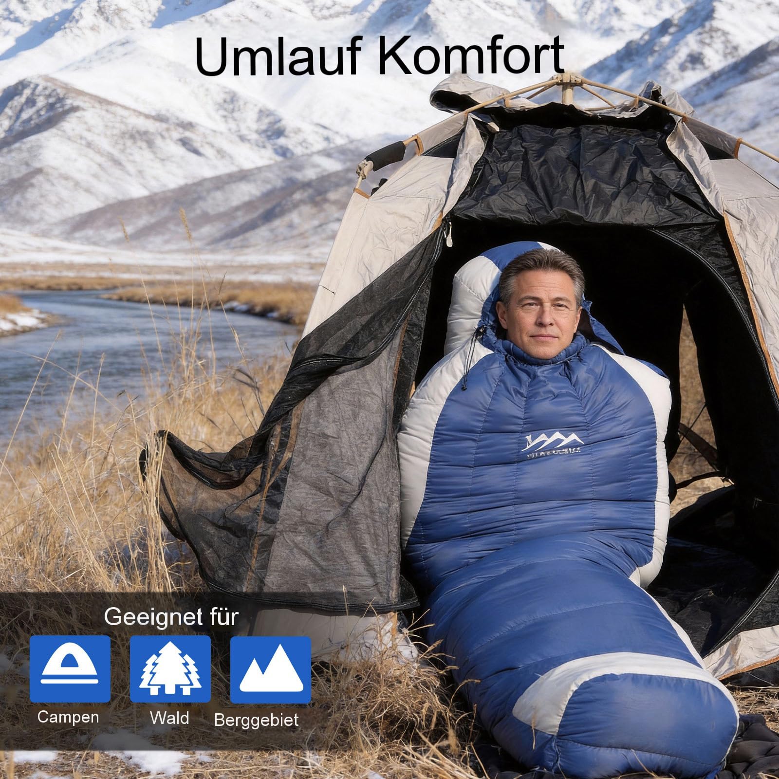 Ultraleicht Daunenschlafsack mit Kissen, Kleiner Leichter Sommer Schlafsack 680FP für Erwachsene und Kinder Wandern,Trekking und Camping Outdoor