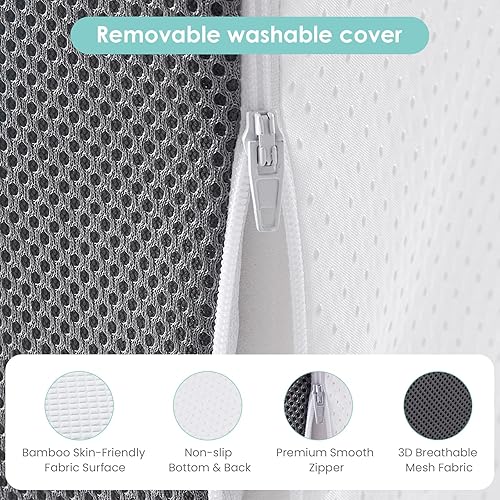 Miniatura 6 de Cozymaker Almohada de cuña de cama de 12 pulgadas para dormir después de la cirugía, soporte de espalda, elevación de piernas, reflujo ácido gerd,