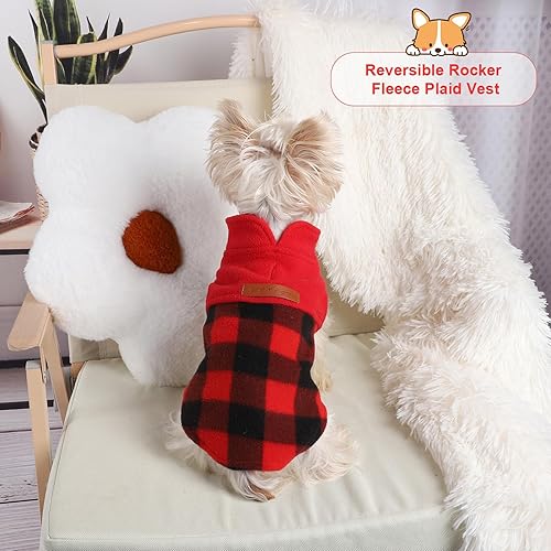 Miniatura 4 de Ropa para perros pequeños, niños y niñas, chaleco de ropa de forro polar de doble cara, suéter elástico para perros pequeños, ropa para mascotas,