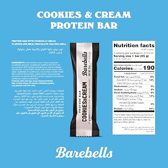 Barebells Protein Bar 55g x 12 bars (Cookies & Cream)
