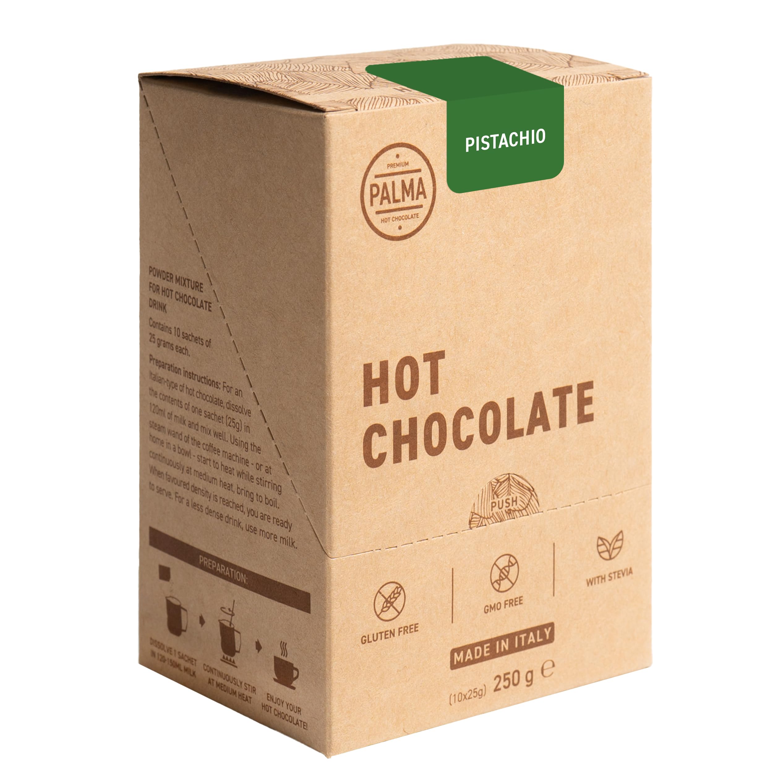 PALMA Italian Hot Chocolate Sachets - Pistachio | 250g (10 Servings)
