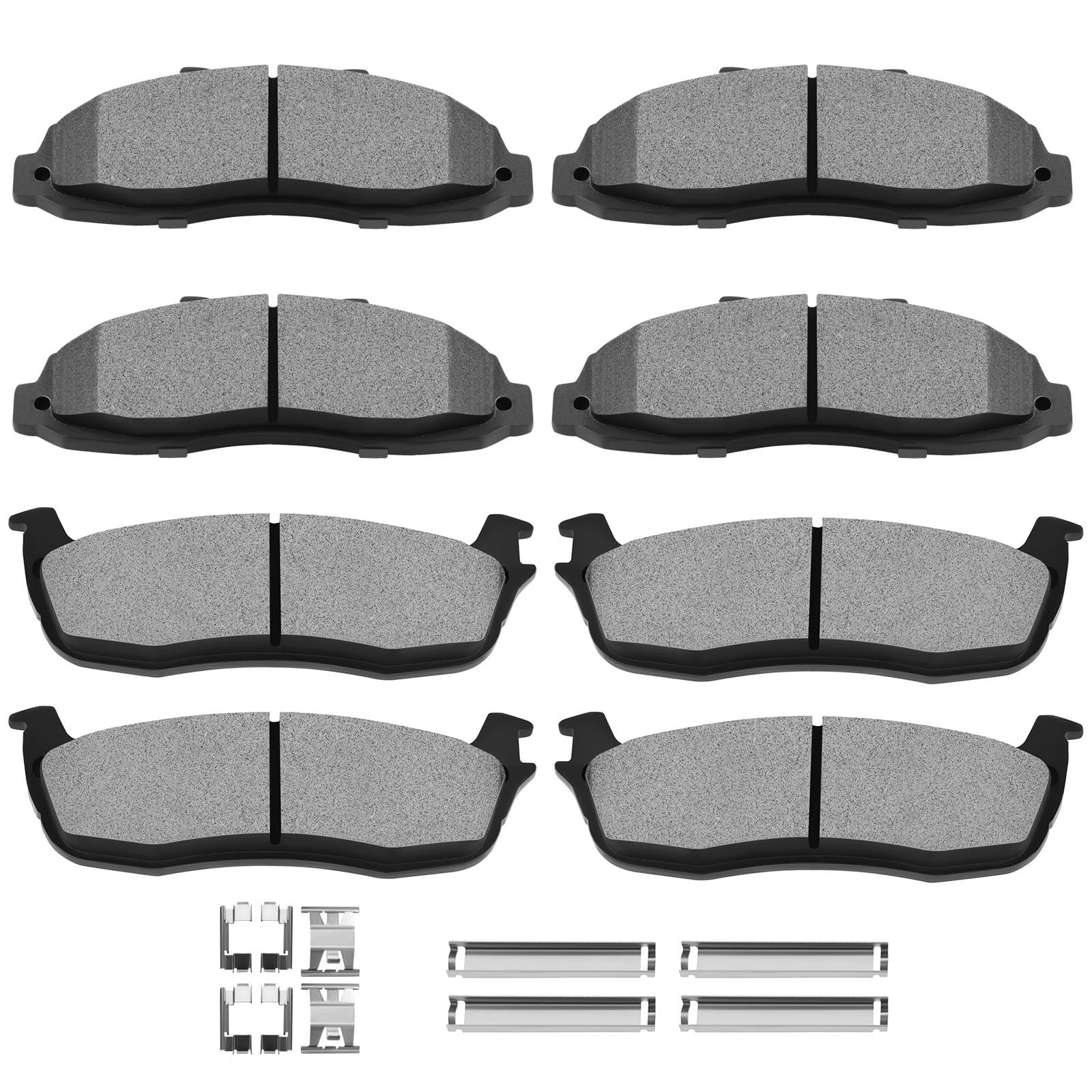 SCITOO Disc Brake Pads Kits D679-7558 & D879-7584 Front Rear 8Pcs Brake Pads Set Fit For Ford For F-150 1997-2003,For Ford For F-150 Heritage 2004,For