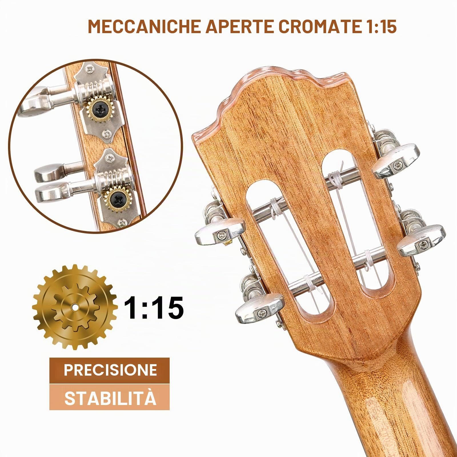 23" Ukulele da concerto professionale per principianti adulti (23 polici Acacia)