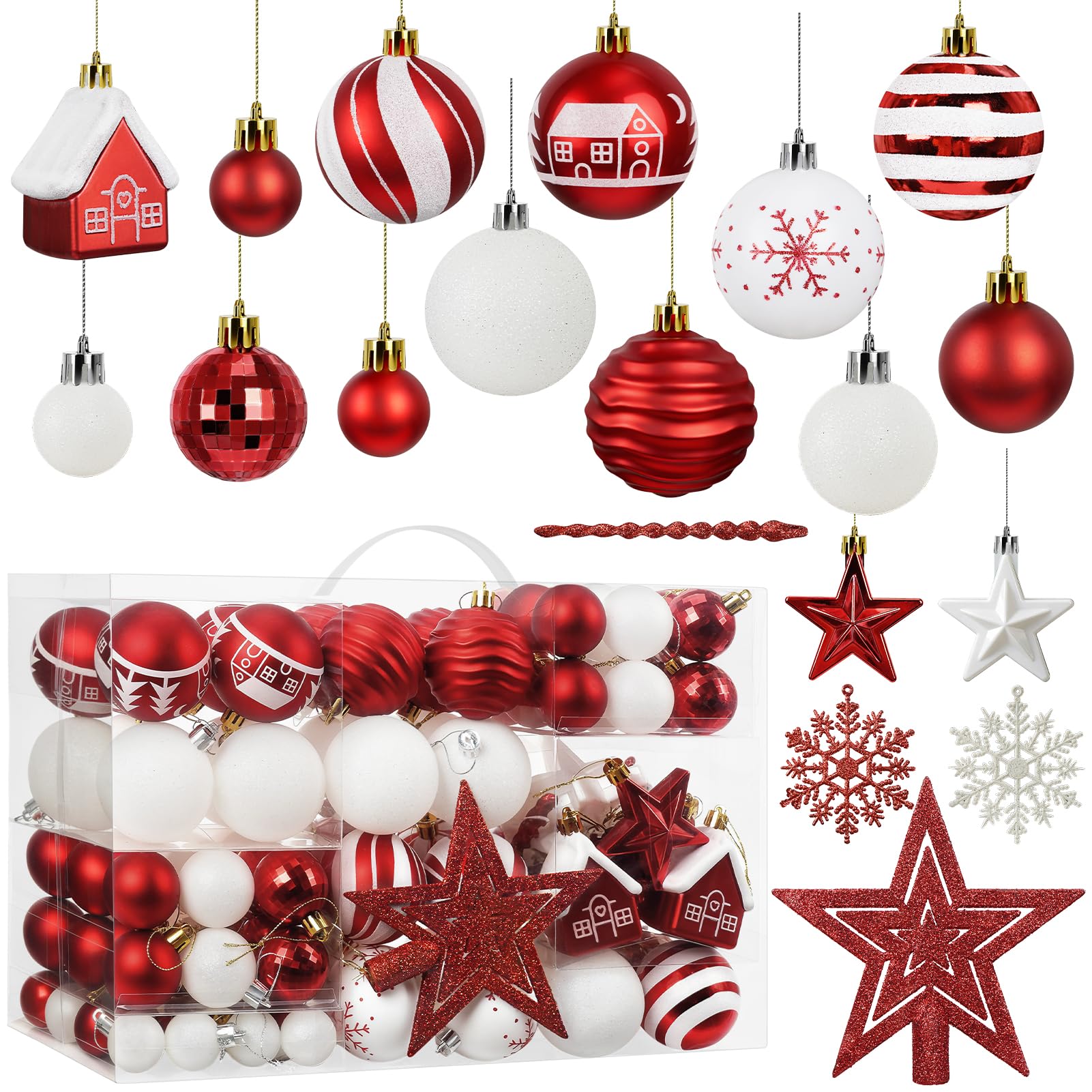 楽しいクリスマス飾りいろいろ　オーナメント　ツリー　サンタ　雪だるま　ボール　星 Amazon.co.jp: yazi 豪華105点セット クリスマス ボール クリスマス