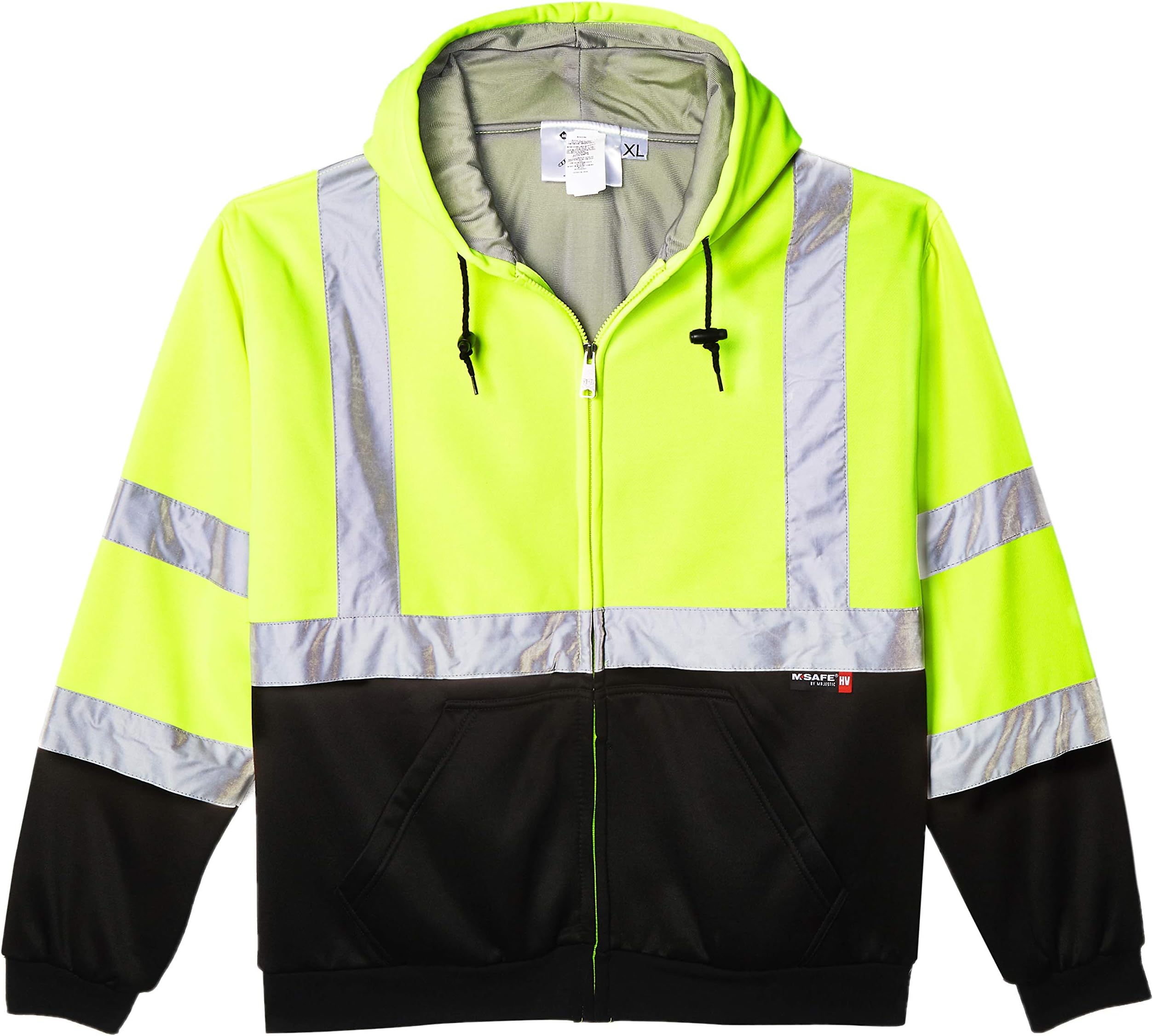 Majestic GloveMajestic Glove 75-5331/X1 High Visibility Weight Hoodie with Teflon, Zip-up, Class 3, X-Large, Yellow/Black