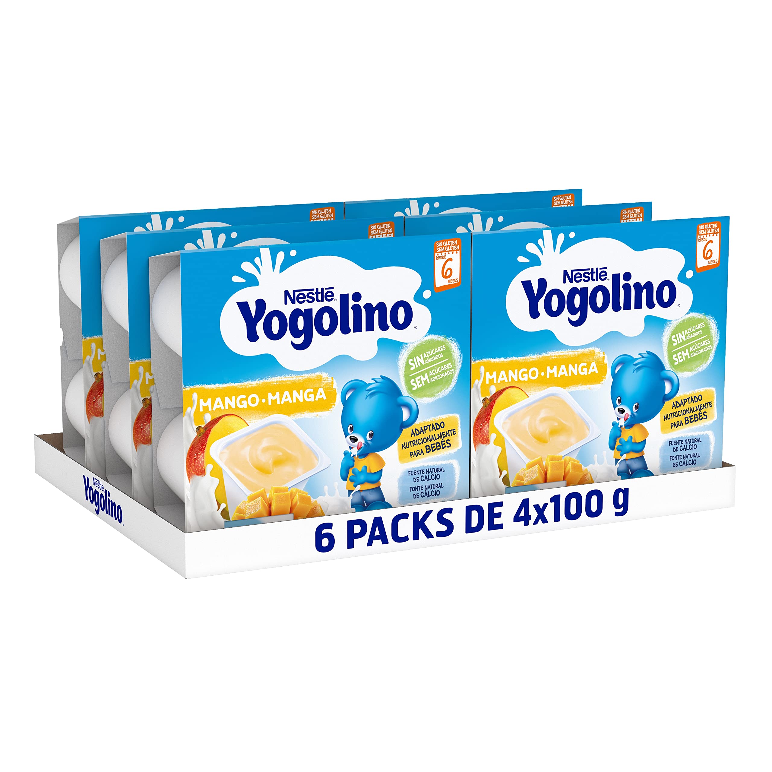 YOGOLINO NESTLÉ natillas sabor vainilla sin azúcar añadido, desde 6 meses, Pack de 6 (4x100g), Fórmula mejorada — view 9