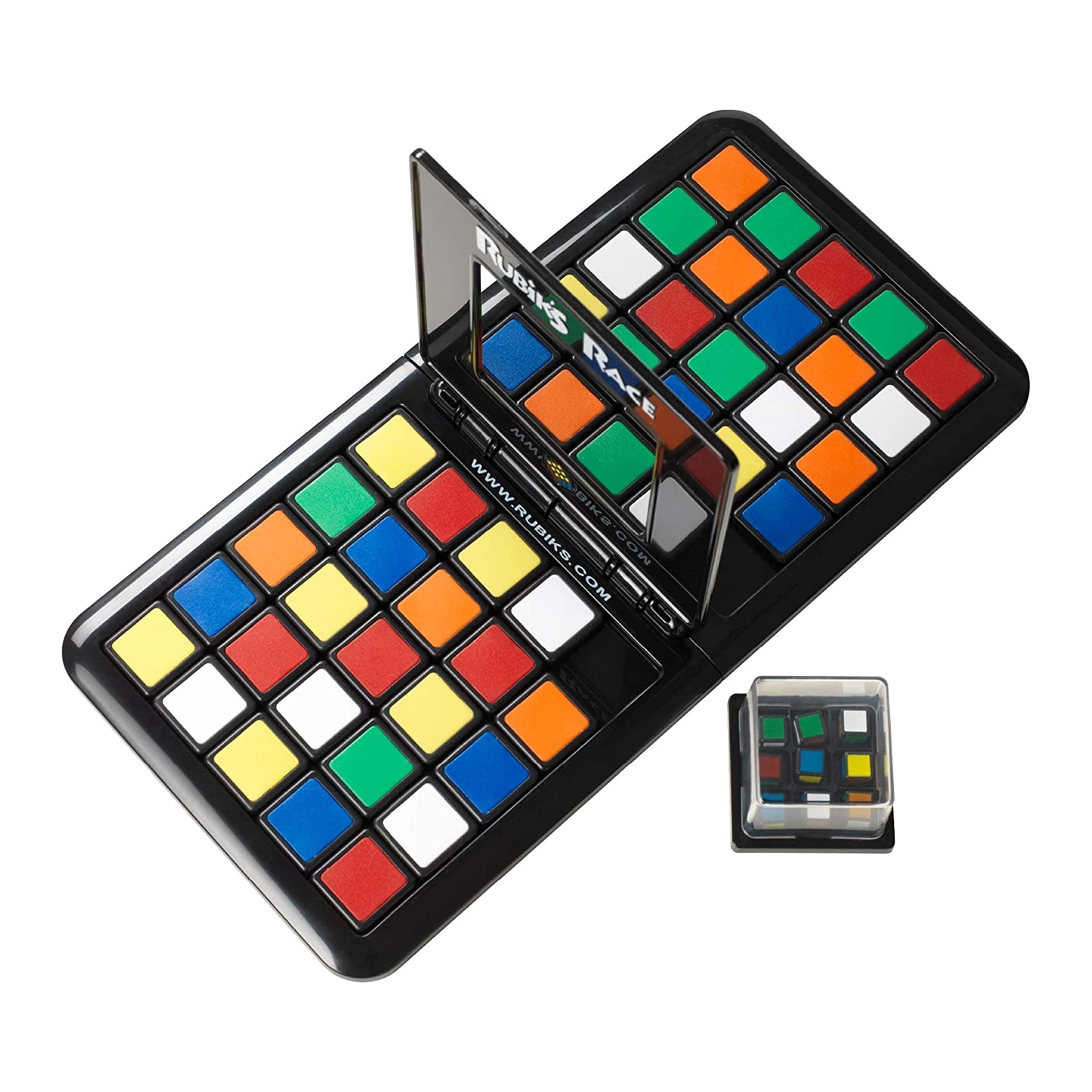 RUBIK'S RACE - Kolorowa gra logiczna Rubik's - Klasyczna gra planszowa 3 x 3 - ostateczna strategia twarzą w twarz - gra dla dwóch graczy - Gry planszowe - Zabawka dla dzieci od 7 lat