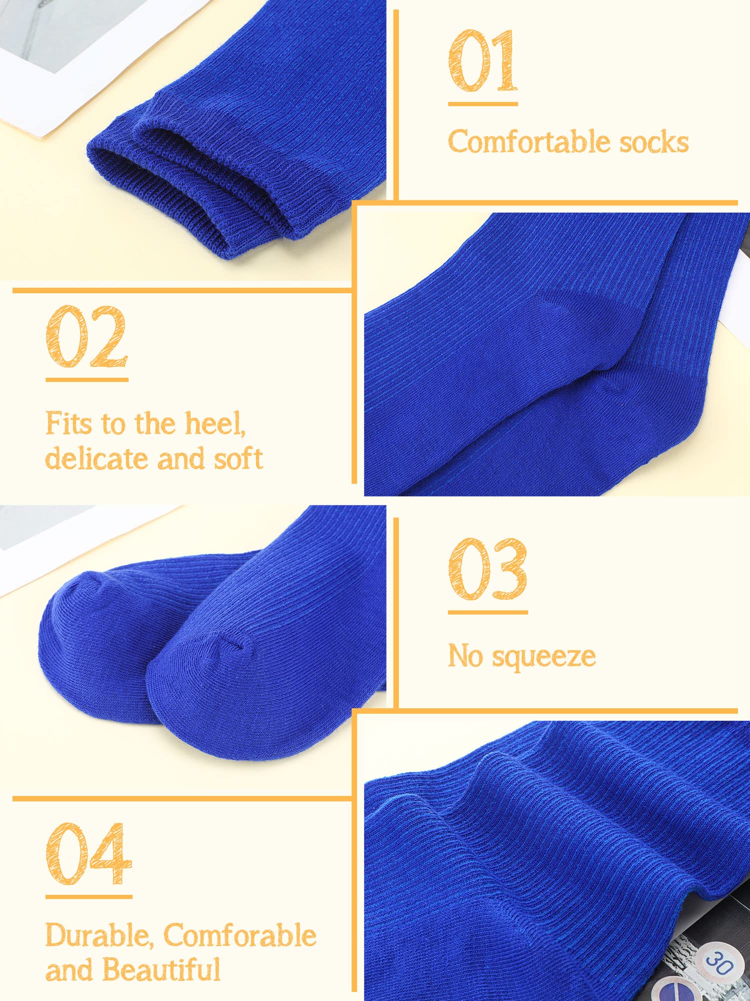 Yaomiao 20 Pairs Colorful Boys Solid Dress Socks Breathable Lightweight Cotton Crew Socks for Casual Athletic Boys Girls