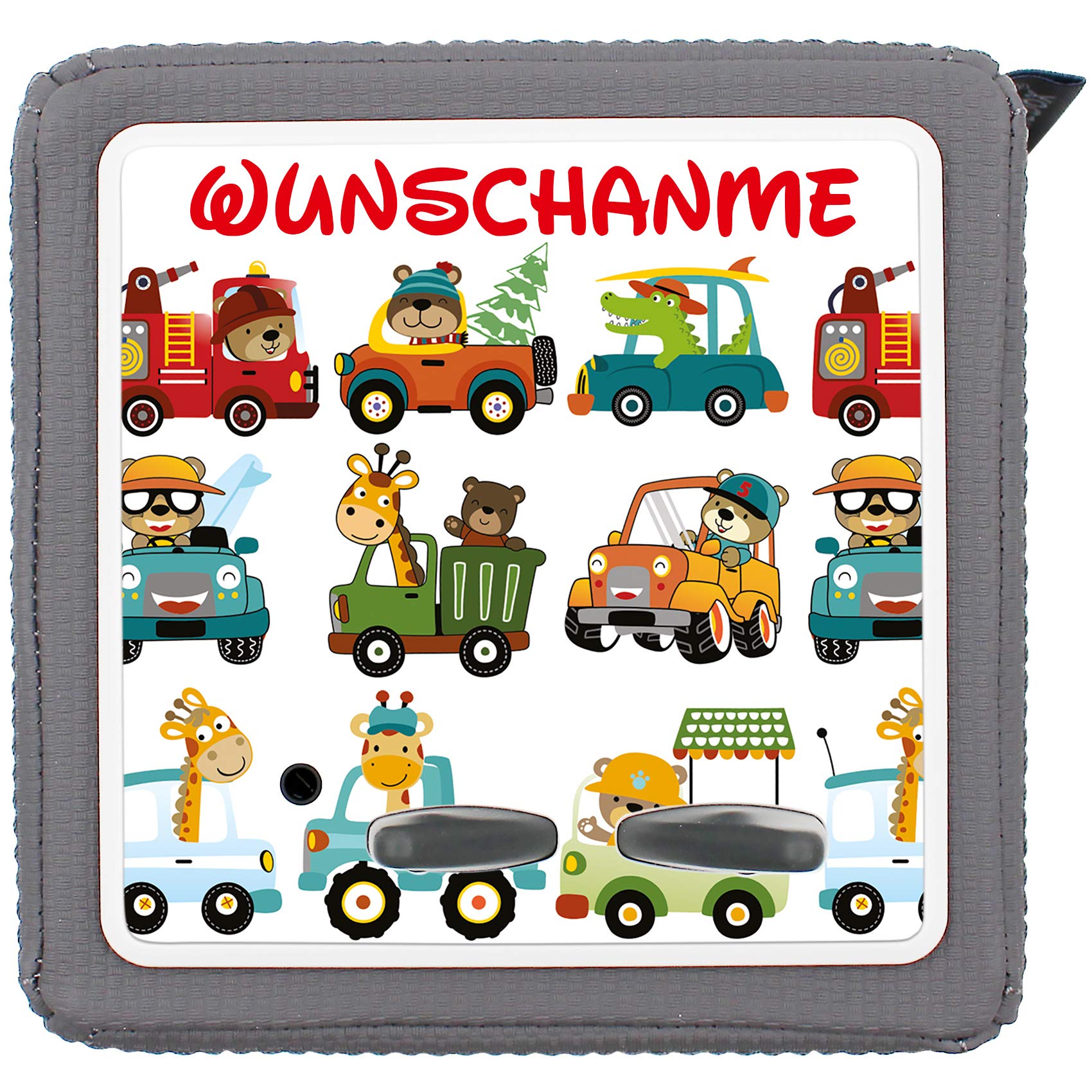 yabaduu Protective Film Cover for Toniebox with Name Personalised Perfect Fit Self-Adhesive Child-Friendly Film for Children Toys (Y031-27 Cars, With Desired Name)