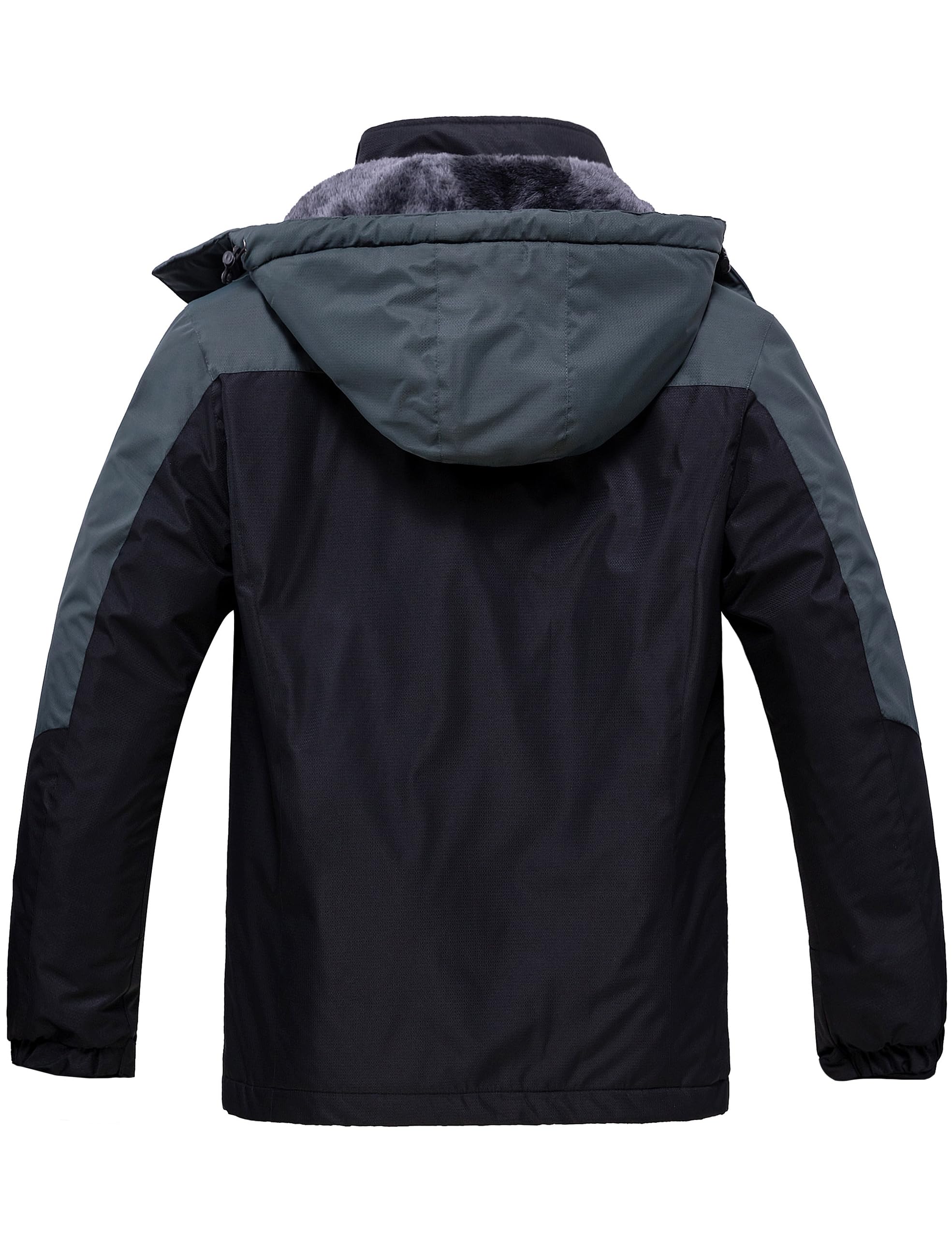 Wantdo Giacca da Sci Montagna Calda Invernale Parka da Neve Imbottita Cappotto da Snowboard in Pile Giubbotto con Cappuccio Impermeabile Uomo