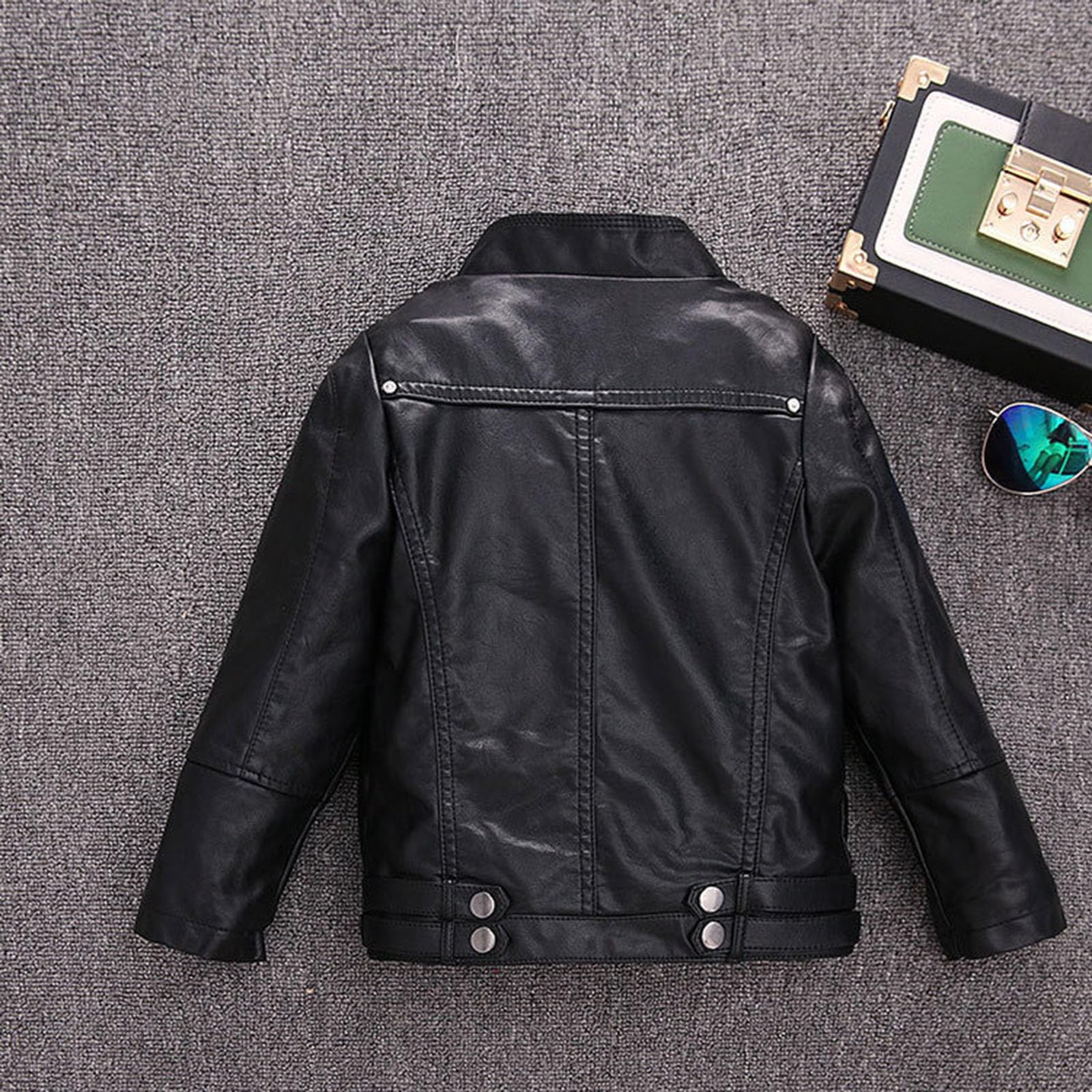 Generisch Categoría de producto Chaqueta para niña – Chaqueta de piel de primavera con aspecto de moto Chaqueta de piel sintética para ?