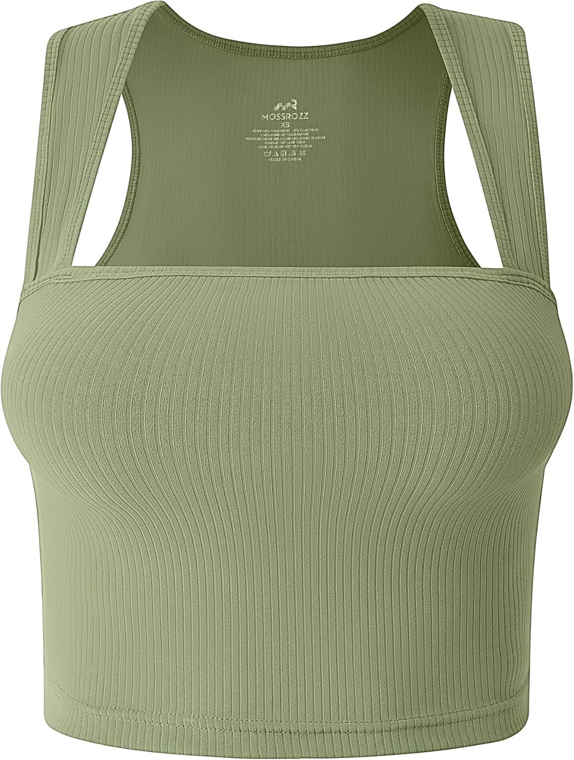 Product image of Women's Crop Tank Top Ribbed Sleeveless Workout Tops Wide Strap Fitness Athletic Tanks 2025 Summer for Sports