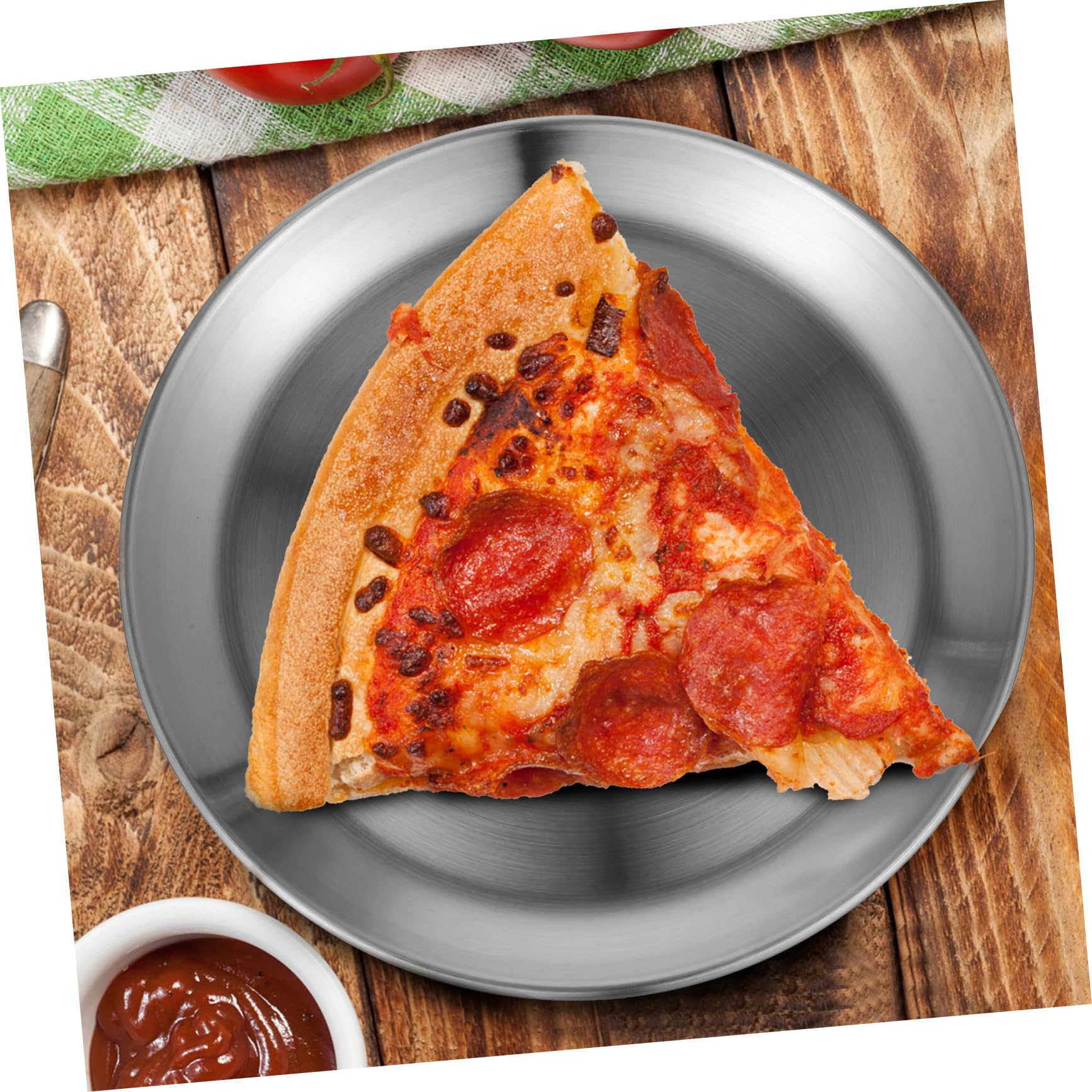 TOPBATHY 6 Stück Pizzapfannen Edelstahl Mattiert Antihaftbeschichtet Runde Backformen Mit Pizzaschaufel Ofenbleche Für Backofen Und Gastronomie