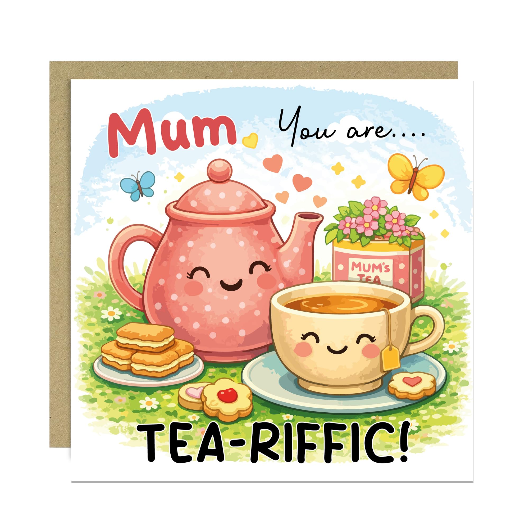RED OCEAN Mum Birthday Card, Funny Mother's Day Card For Mum, Humorous Greetings Cards For Women, Mothers Day Cards From Son Daughter 145x145mm With Kraft Envelope