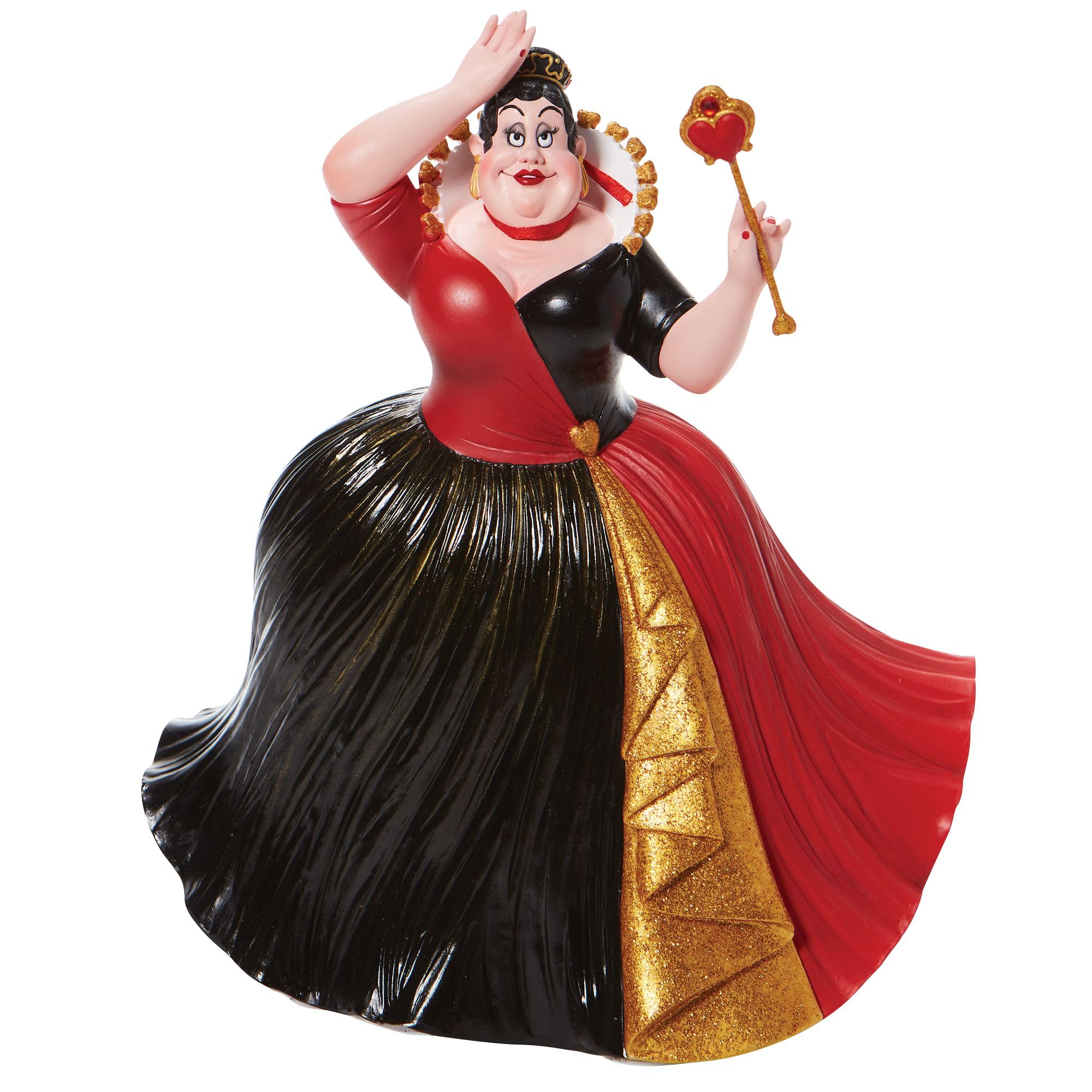 Disney Showcase Couture de Force Alice in Wonderland Queen of Hearts Figurine, 9.5 Inch, Multicolor