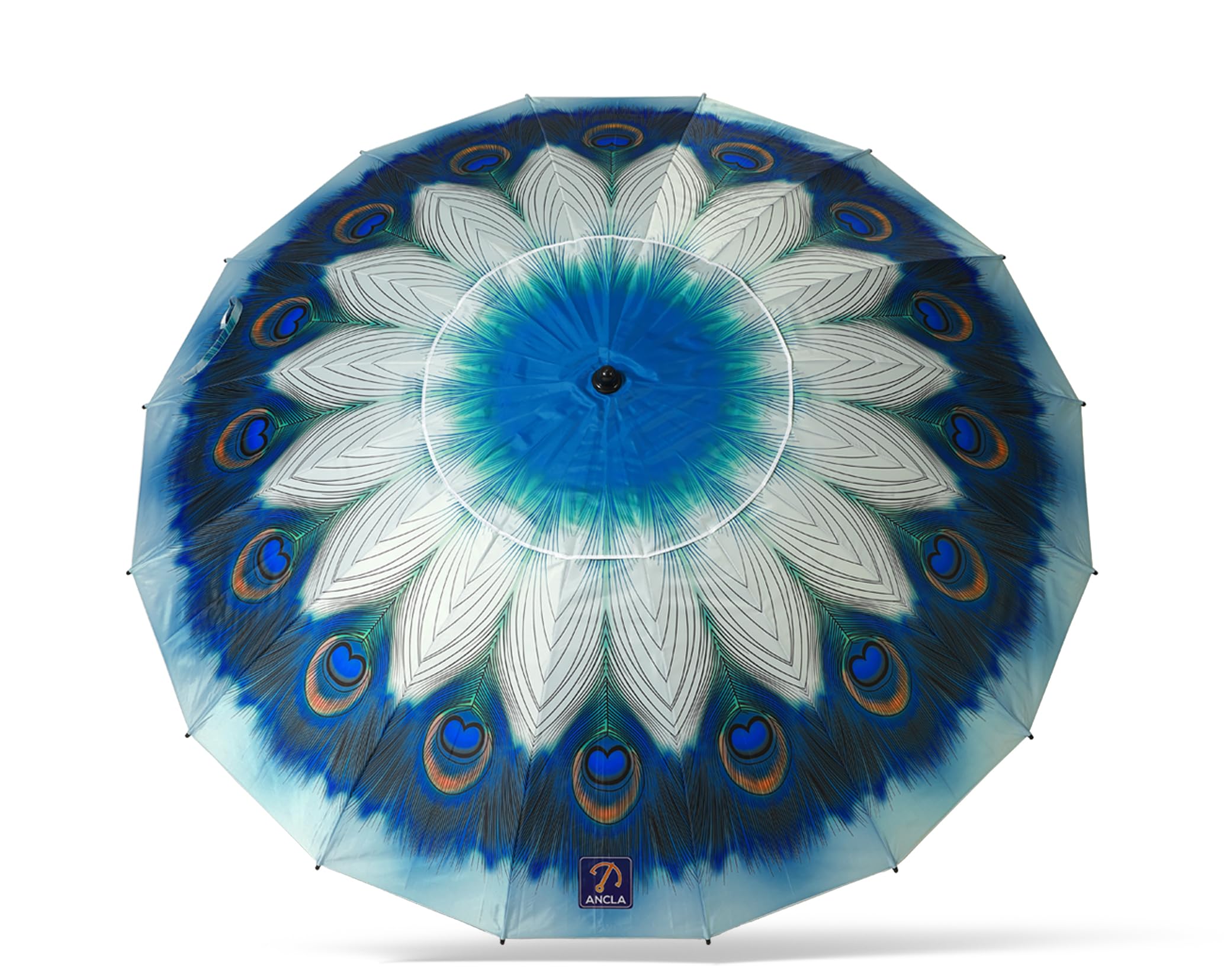 Atosa Sombrilla de Playa Ø desde 180 a 240 cm de Aluminio Modelo Pavo REal con Bolsa de Transporte y con Protección Solar UPF 50+ En Verde o Azul