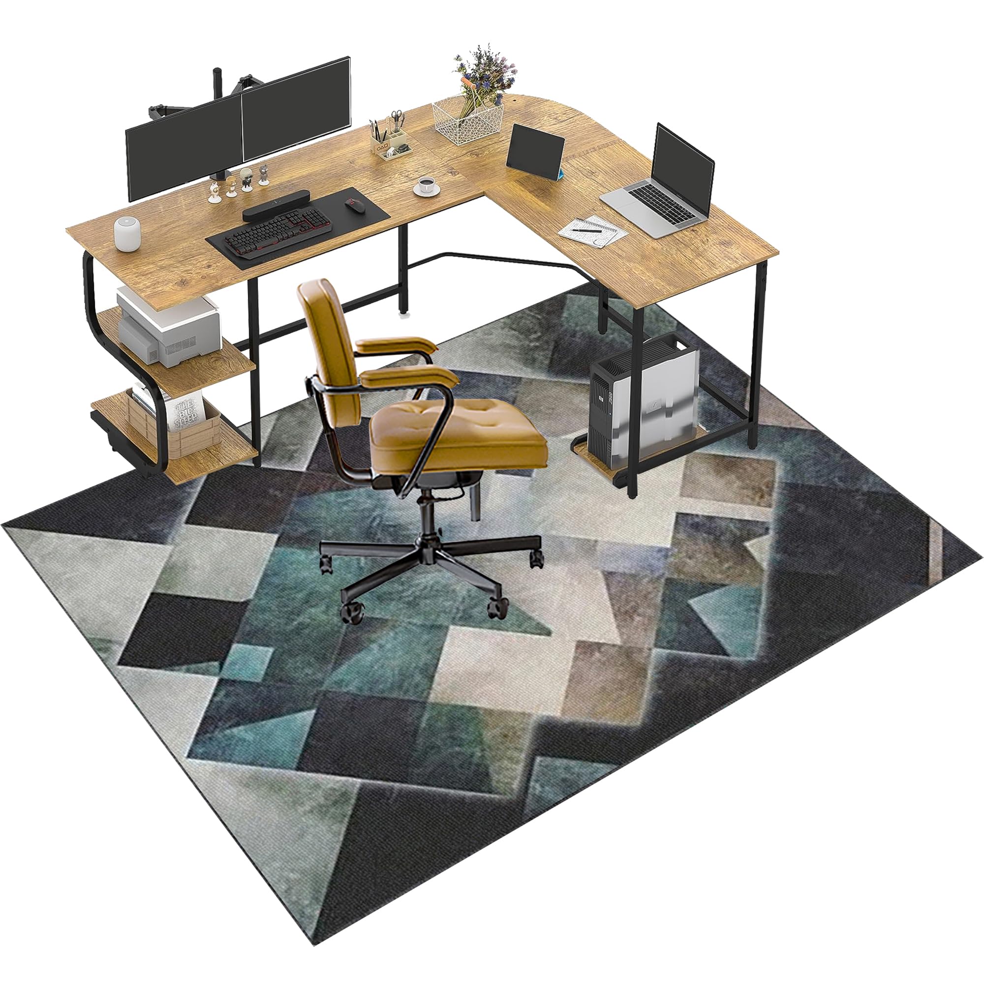 Tapis de Chaise pour Moquette et Parquet, Tapis de Protection de Sol, Tapis Chaise Gaming Antidérapant, Tapis protège-Sol pour Chaise de Bureau, Tapis Gaming Sol pour Sols durs 100 x 120 cm