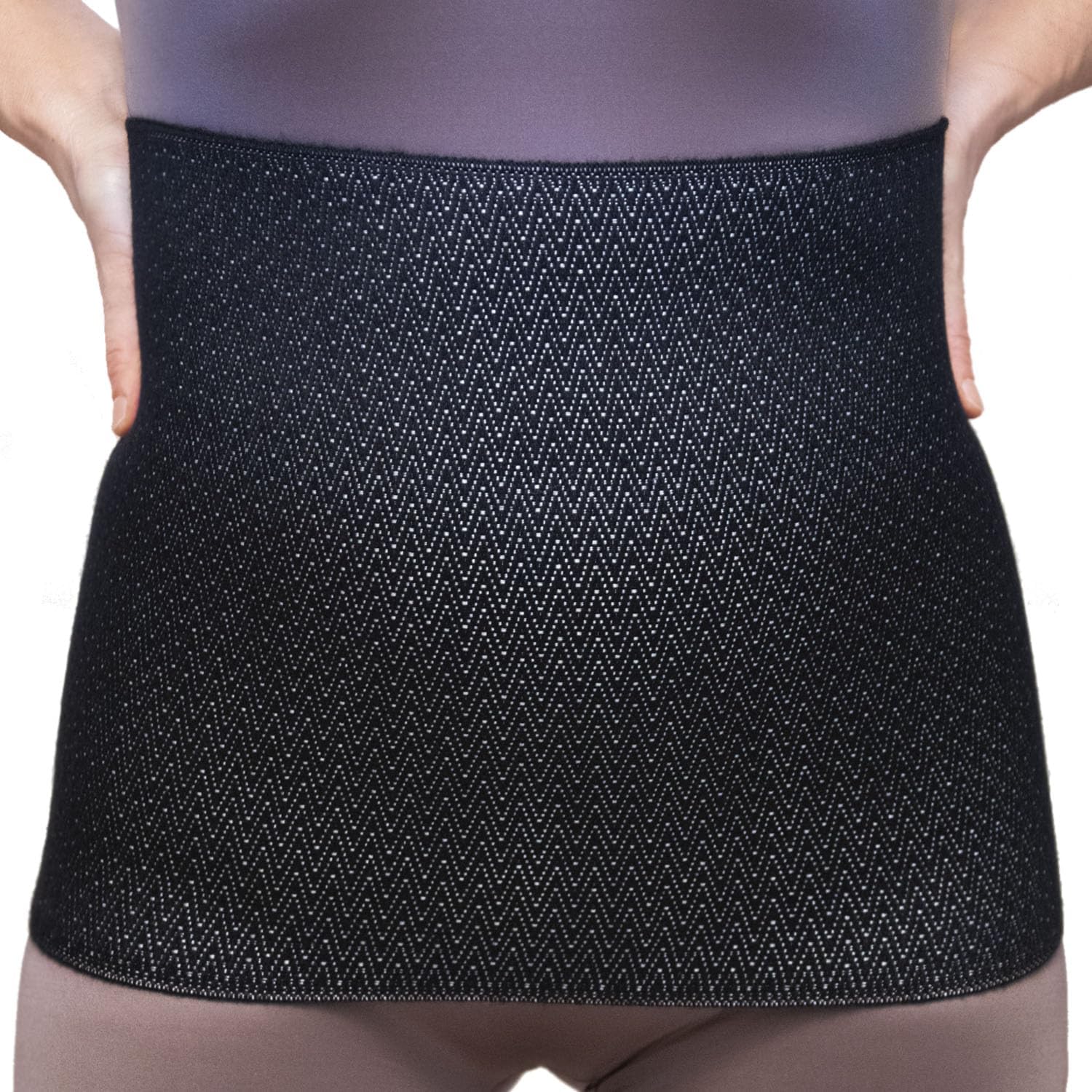 Ceinture lombaire chauffante Laine Abdominale Homme Femme Gaine ventre plat M - Noir
