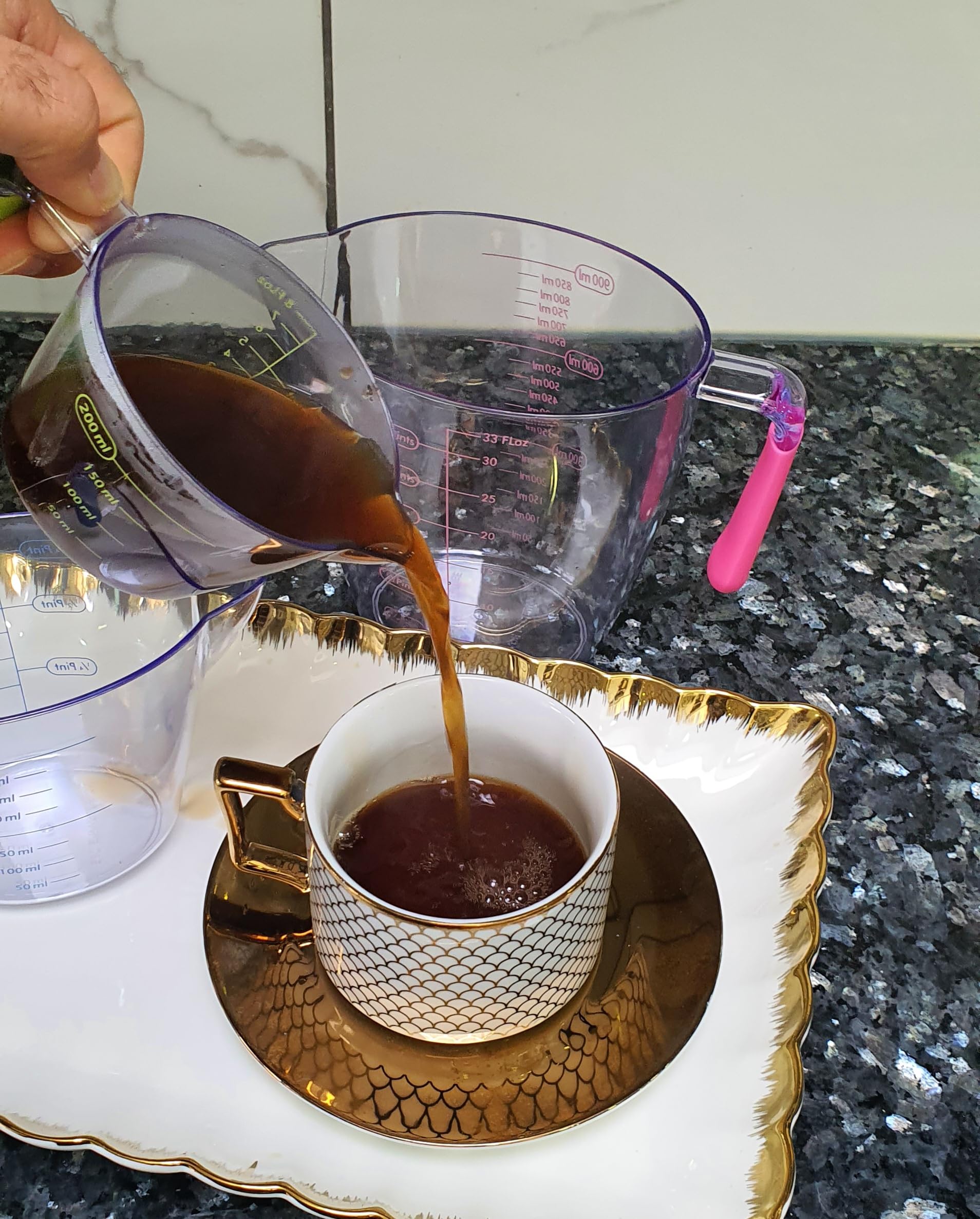 3pc Transparent Drastic Measuring Cup Set, Measuring Cup Stackable Clear Heat-Resistant Cup Easy to Read Measurements Water Measuring Cups for Home Kitchen Cooking (1 Set of 3 pcs Cup)