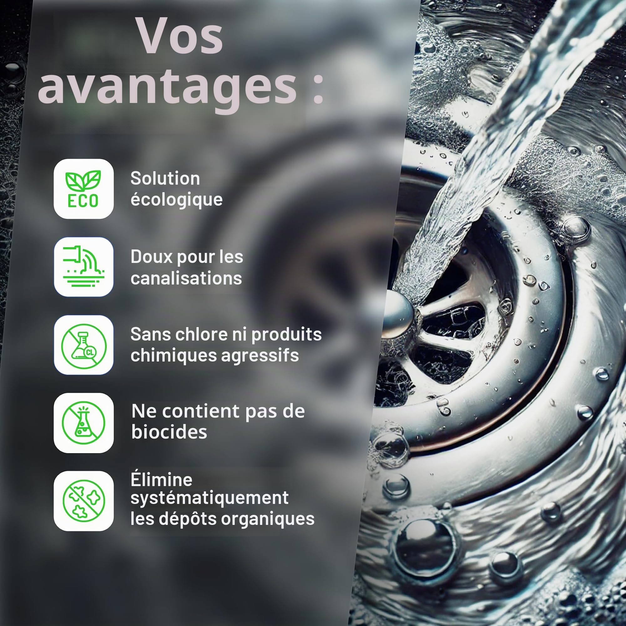Additif pour réservoir d'eau grise pour camping-car - 5 litres - Concentré - Additif microbiologique pour réservoir d'eau grise - Nettoyant contre les odeurs désagréables - Additif pour réservoir