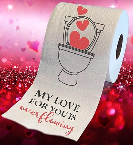 Miniatura 2 de Printed TP My Love For You Is Overflowing papel higiénico impreso divertido rollo de papel higiénico para San Valentín decoración de baño regalo