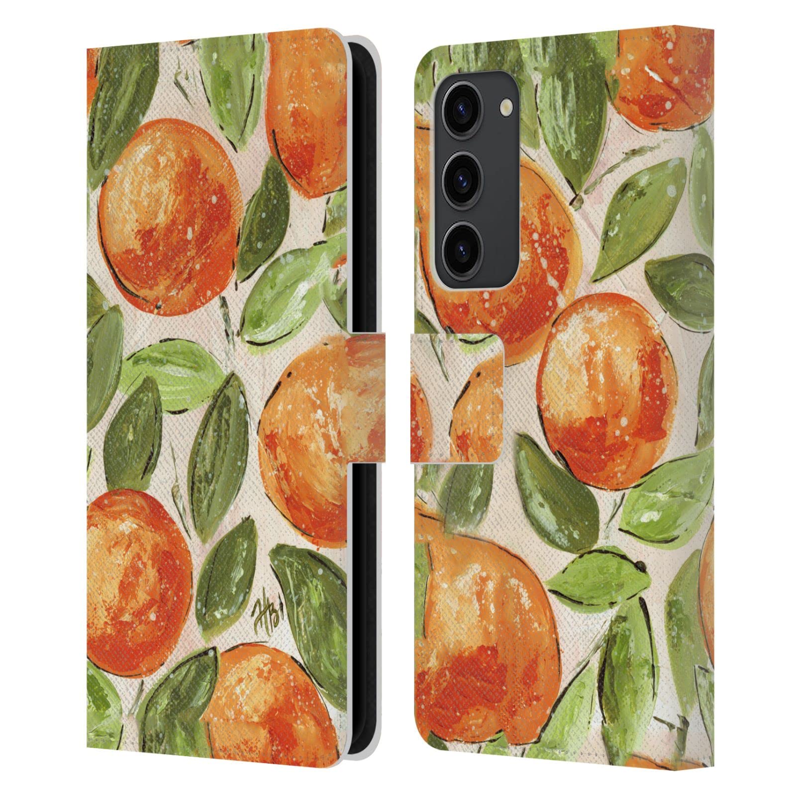Funda de cuero tipo libro Samsung Galaxy S23+ 5G Haley Bush Naranja 7