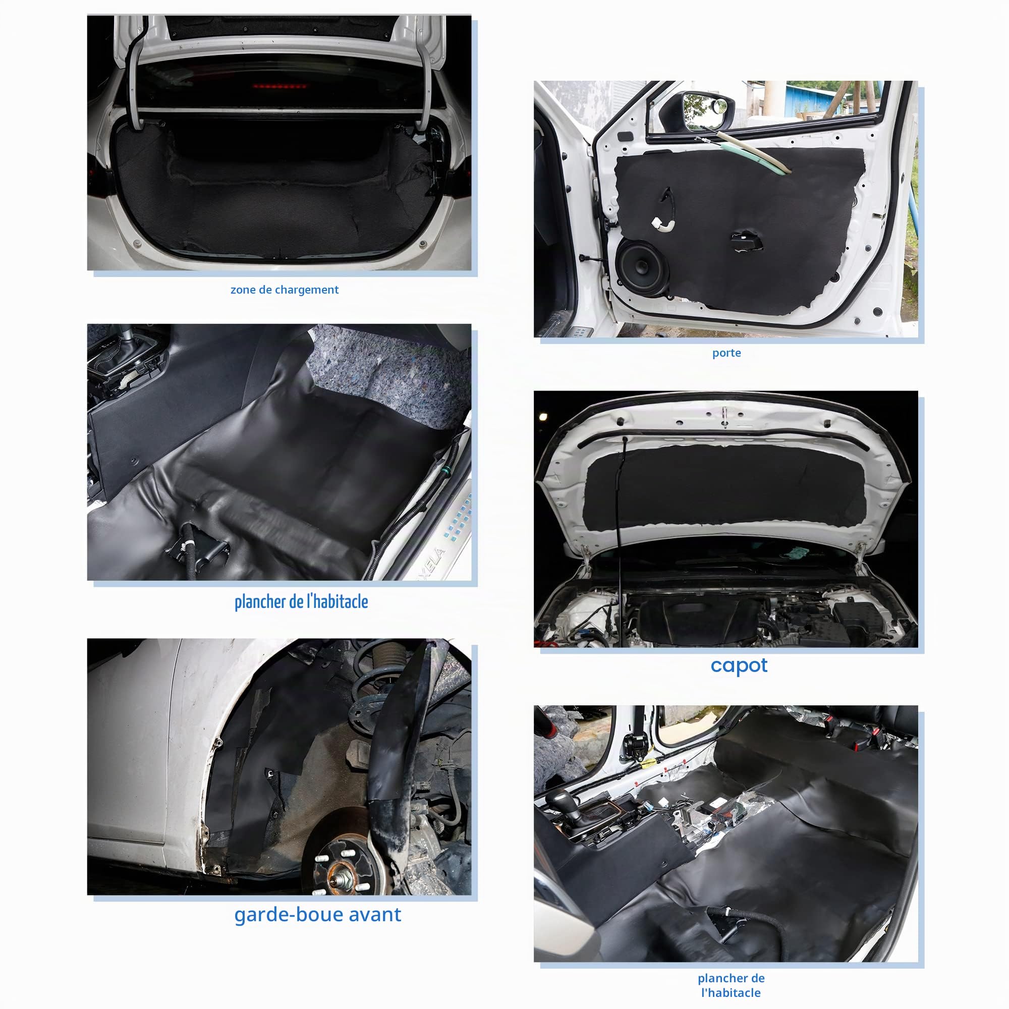 sourcing map Isolant Phonique Voiture Noir 1 Rouleau pour Capot Moteur