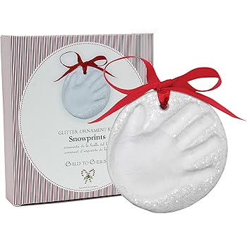 glitter footprint ornament