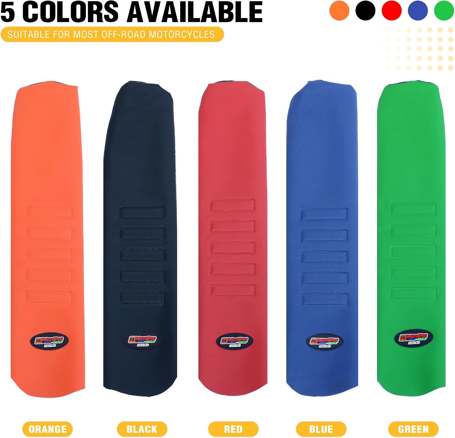 Universal Gripper Dirt Bike Seat Cover, Motorcycle Enduro Soft Dirt Pit Bike Seat Covers Black