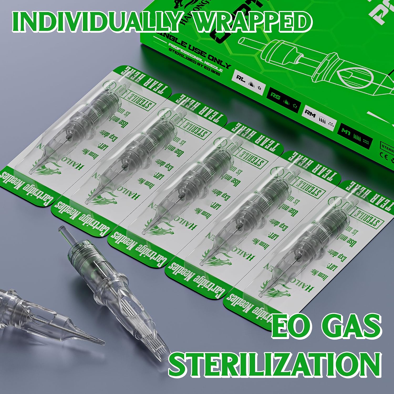 1203RL Tattoo Cartridge Needles, 20 Count 3 Round Liner | Individually packaged 3RL liner cartridges with membrane for cleaner ink control and fine line work