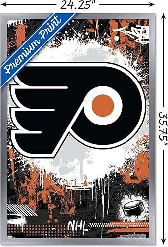 Vista 19 de Trends International NHL Philadelphia Flyers - Póster de pared Maximalist Logo 23, 14.72 x 22.37 pulgadas, versión enmarcada en bronce Versión