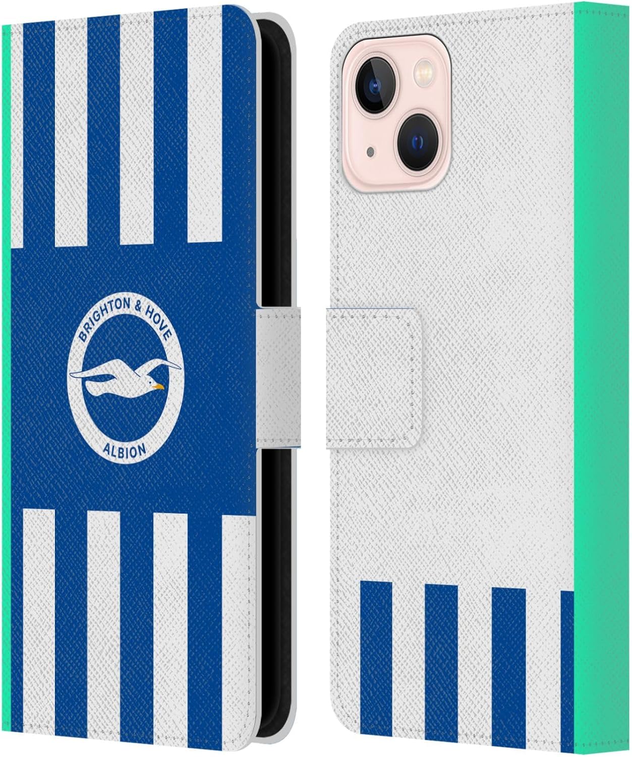 Head Case Designs Officially Licensed Brighton & Hove Albion F.C Third 2025/26 Badge Kit Leather Wallet Case Compatible with Apple iPhone 17 Pro Max