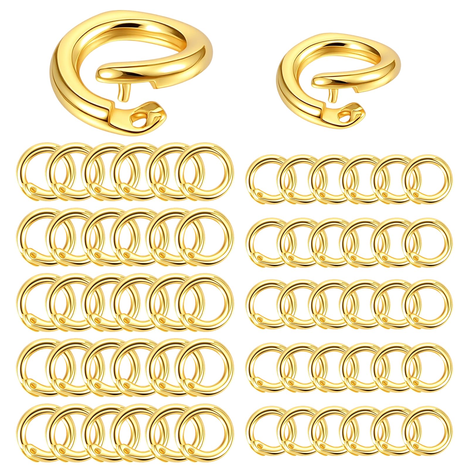 60 Pcs 18K Gold Jump Rings for Jewelry Making- Heavy Duty Locking Jump Rings
