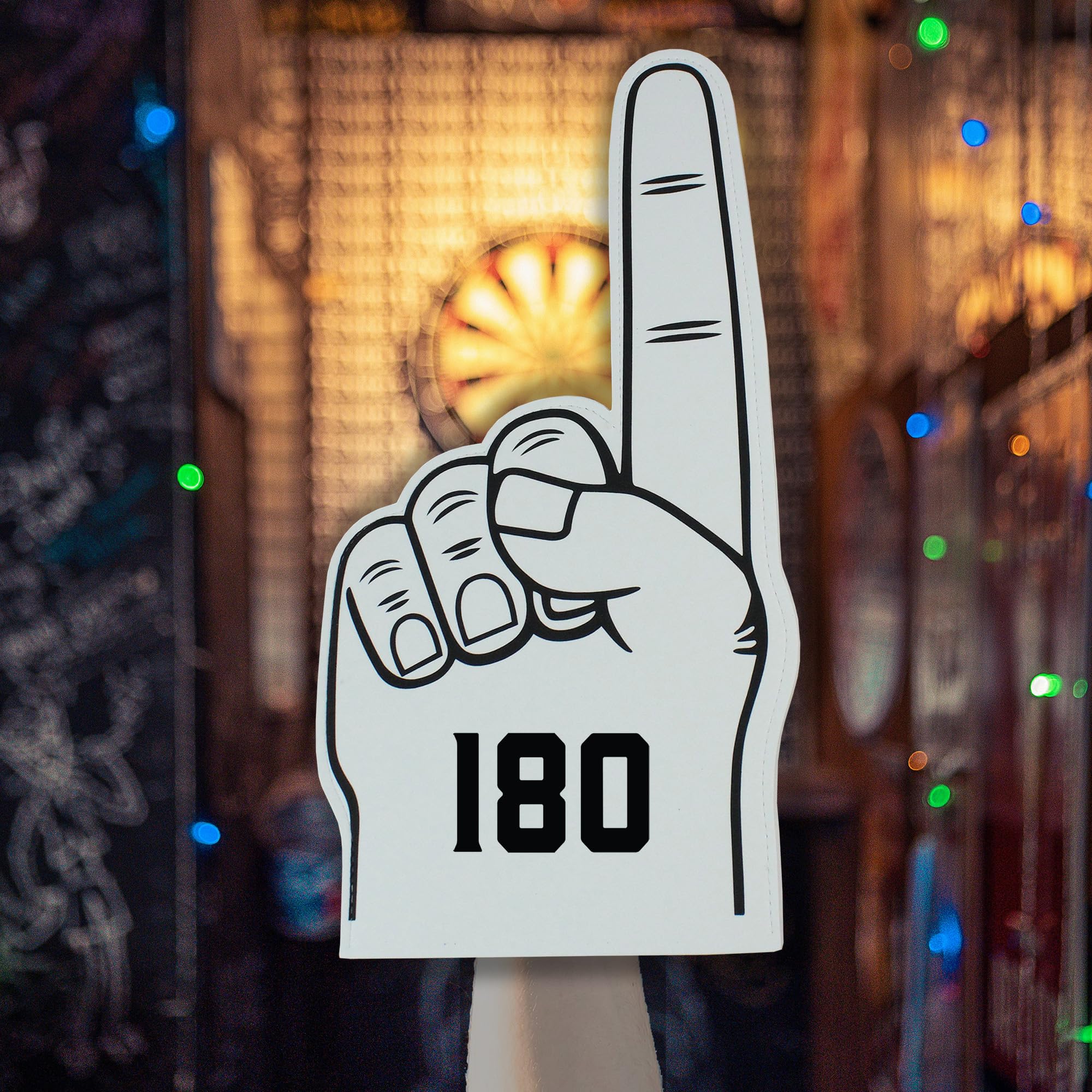 eBuyGB 180 Darts Foam Hand, EVA Big Finger Pointer, Fancy Dress Accessories, 2024 PDC World Darts Championship - White (Pack of 10)