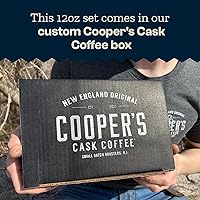 Vista 6 de Set de regalo de café Cooper's Cask Coffee, 3 bolsas con café Sumatra Whiskey, Ethiopian Rye, Rwanda Rum y Whole Coffee Beans, añejados en barril